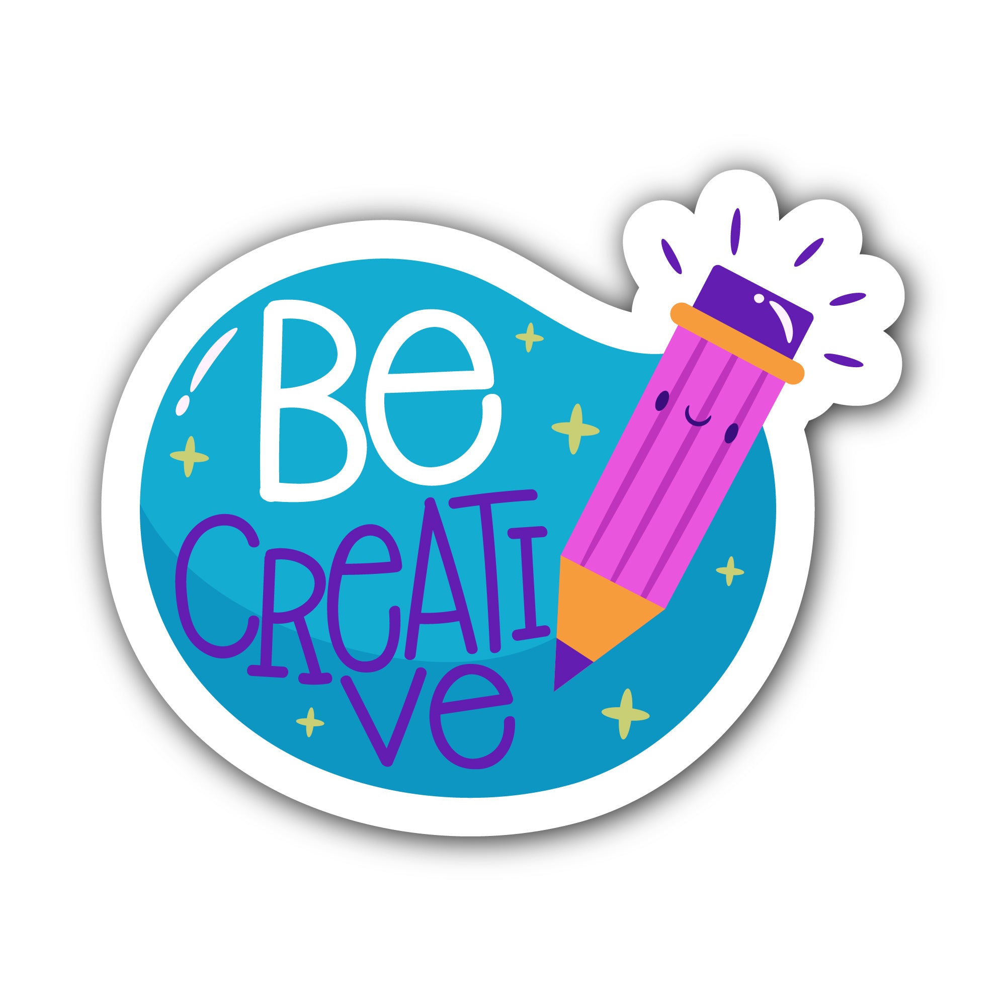 Be Creative Sticker, Waterproof Vinyl Decal Sticker Indoor Or Outdoor 2 (Pieces) 3" and 5"