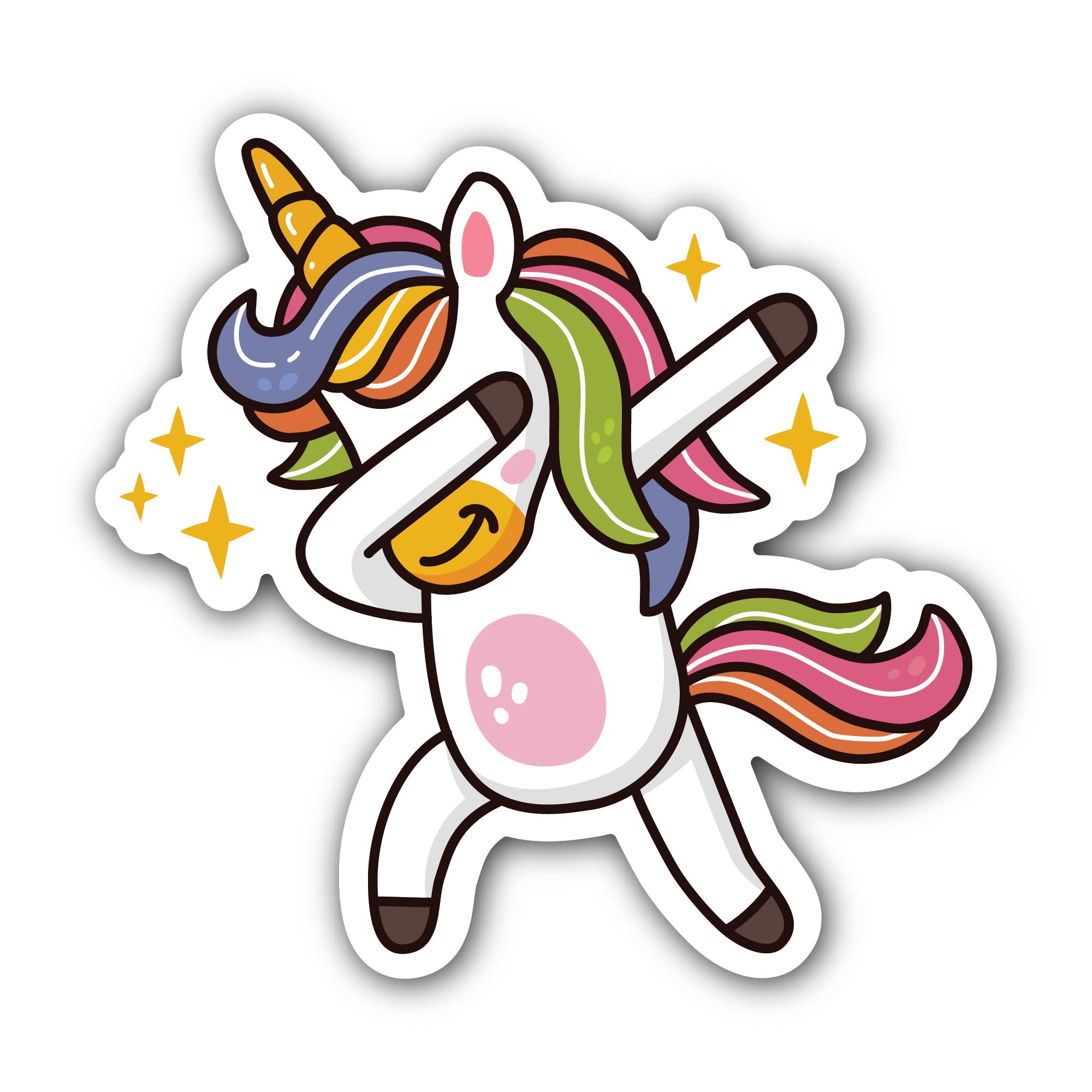 Very cool unicorn Sticker, Waterproof Vinyl Decal Sticker Indoor Or Outdoor 2 (Pieces) 3" and 5"