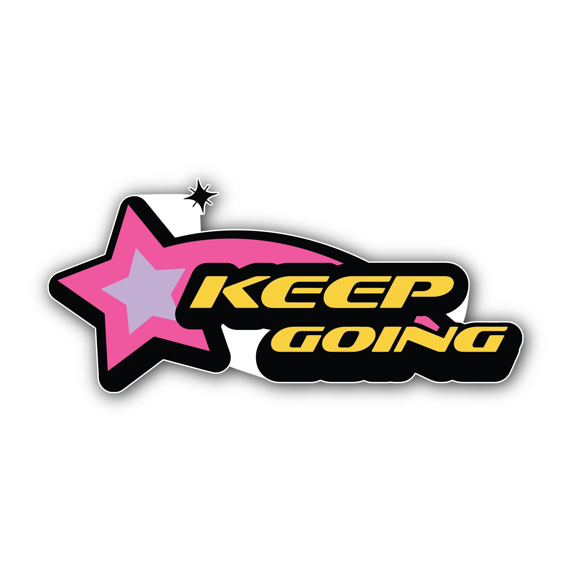 Keep Going Sticker, Waterproof Vinyl Decal Sticker Indoor Or Outdoor 2 (Pieces) 3" and 5"