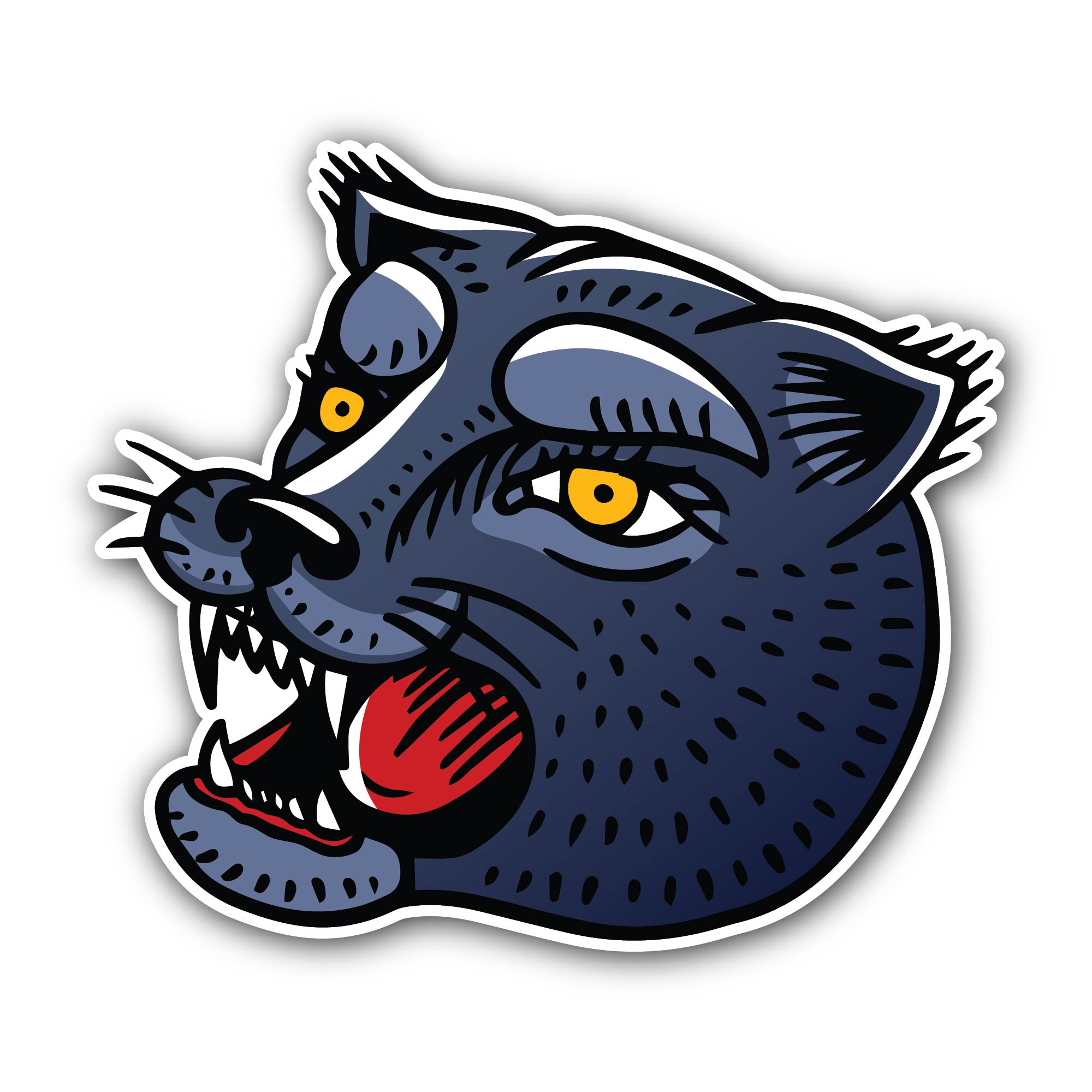 Panther Head Sticker, Waterproof Vinyl Decal Sticker Indoor Or Outdoor 2 (Pieces) 3" and 5"