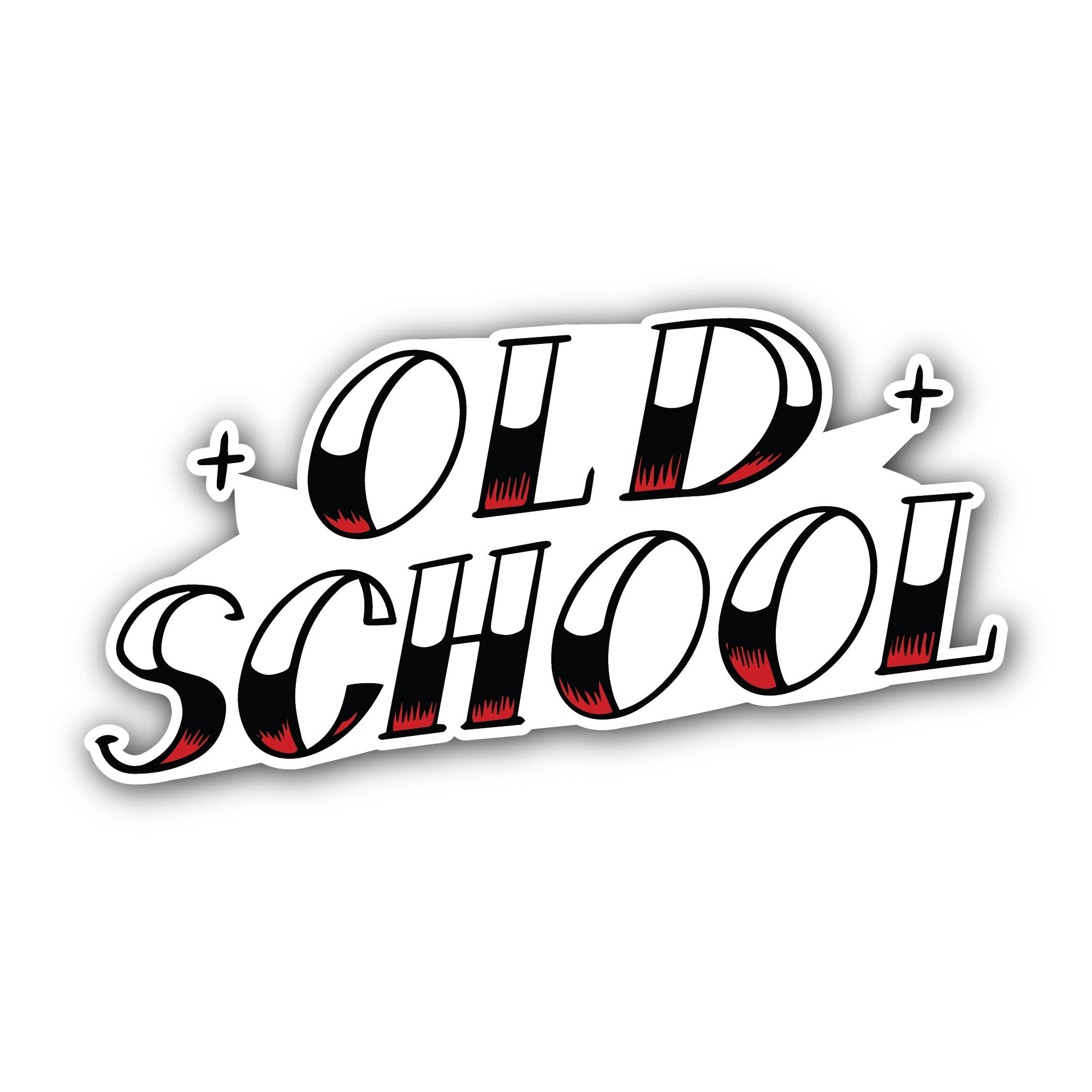 Old School Sticker, Waterproof Vinyl Decal Sticker Indoor Or Outdoor 2 (Pieces) 3" and 5"