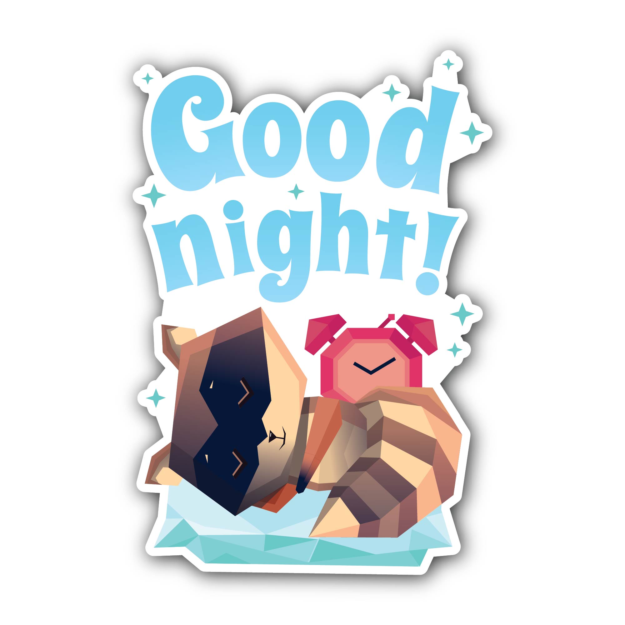 Good Night Sticker, Waterproof Vinyl Decal Sticker Indoor Or Outdoor 2 (Pieces) 3" and 5"
