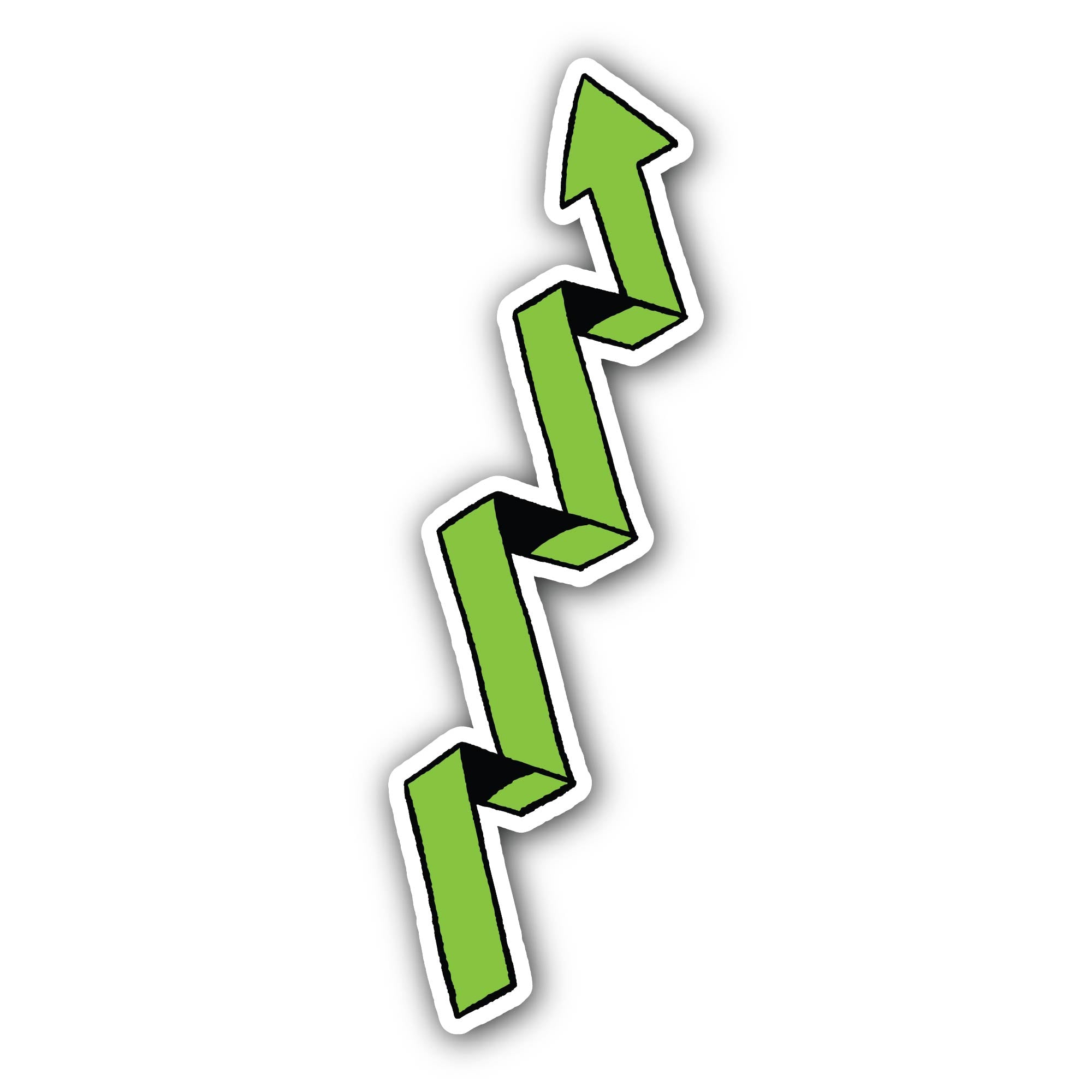 Green Arrow Sticker, Waterproof Vinyl Decal Sticker Indoor Or Outdoor 2 (Pieces) 3" and 5"