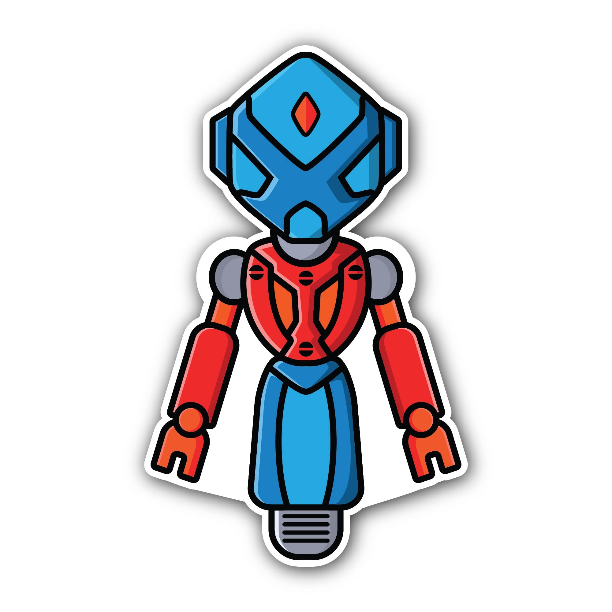 AstroBot Robot Sticker, Waterproof Vinyl Decal Sticker Indoor Or Outdoor 2 (Pieces) 3" and 5"