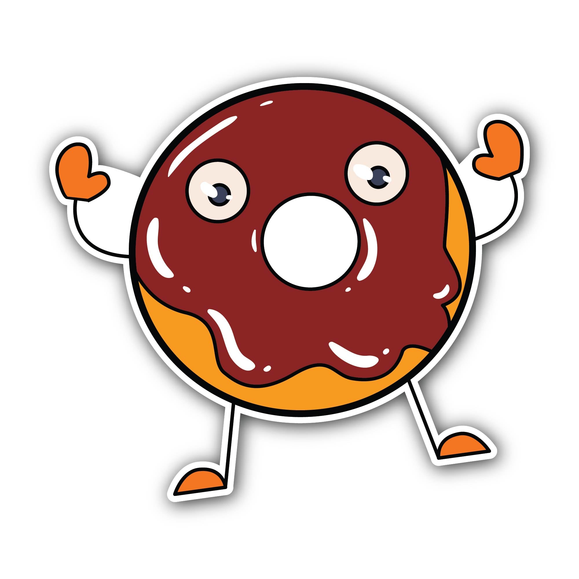 Funny Donut Sticker, Waterproof Vinyl Decal Sticker Indoor Or Outdoor 2 (Pieces) 3" and 5"