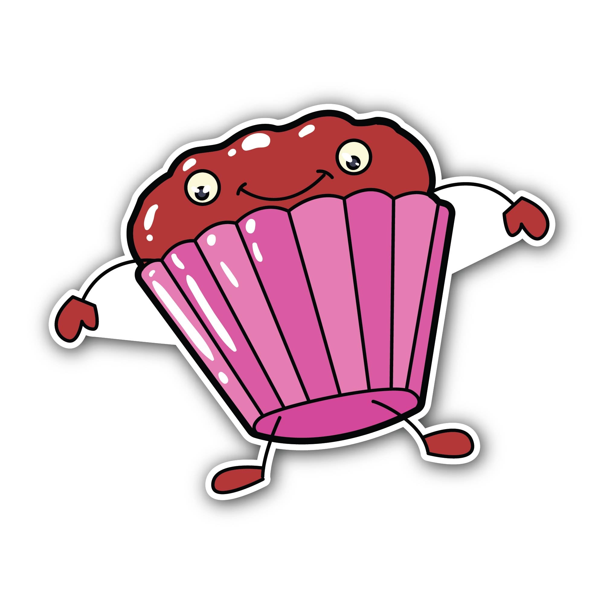 Cupcake,chocolate Sticker, Waterproof Vinyl Decal Sticker Indoor Or Outdoor 2 (Pieces) 3" and 5"