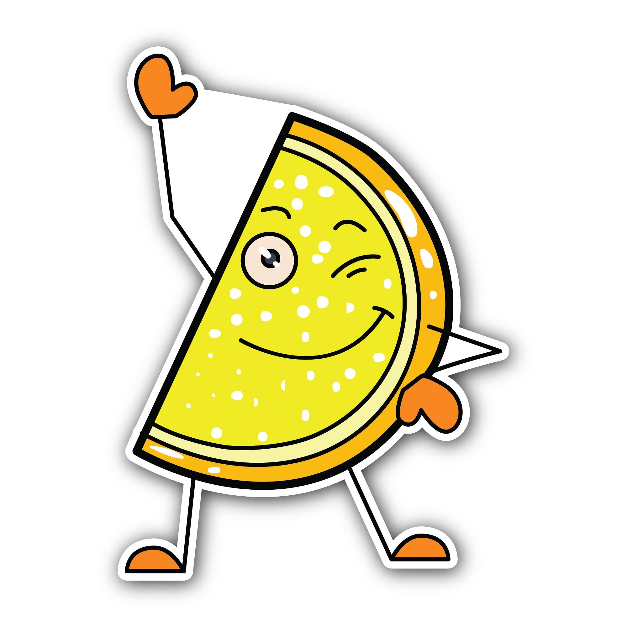 Lemon with a Smiley Face Sticker, Waterproof Vinyl Decal Sticker Indoor Or Outdoor 2 (Pieces) 3" and 5"