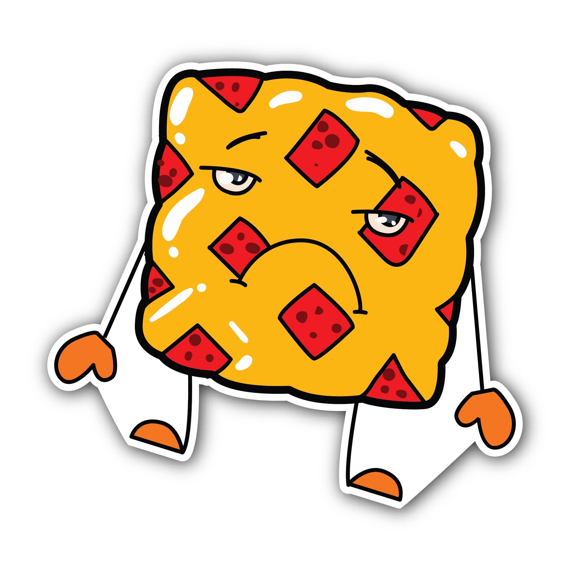 Sad Biscuits Man Sticker, Waterproof Vinyl Decal Sticker Indoor Or Outdoor 2 (Pieces) 3" and 5"