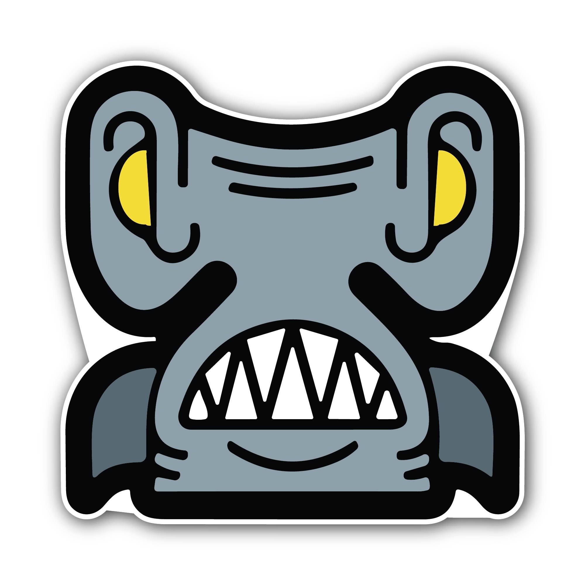 The Grin Monster Sticker, Waterproof Vinyl Decal Sticker Indoor Or Outdoor 2 (Pieces) 3" and 5"