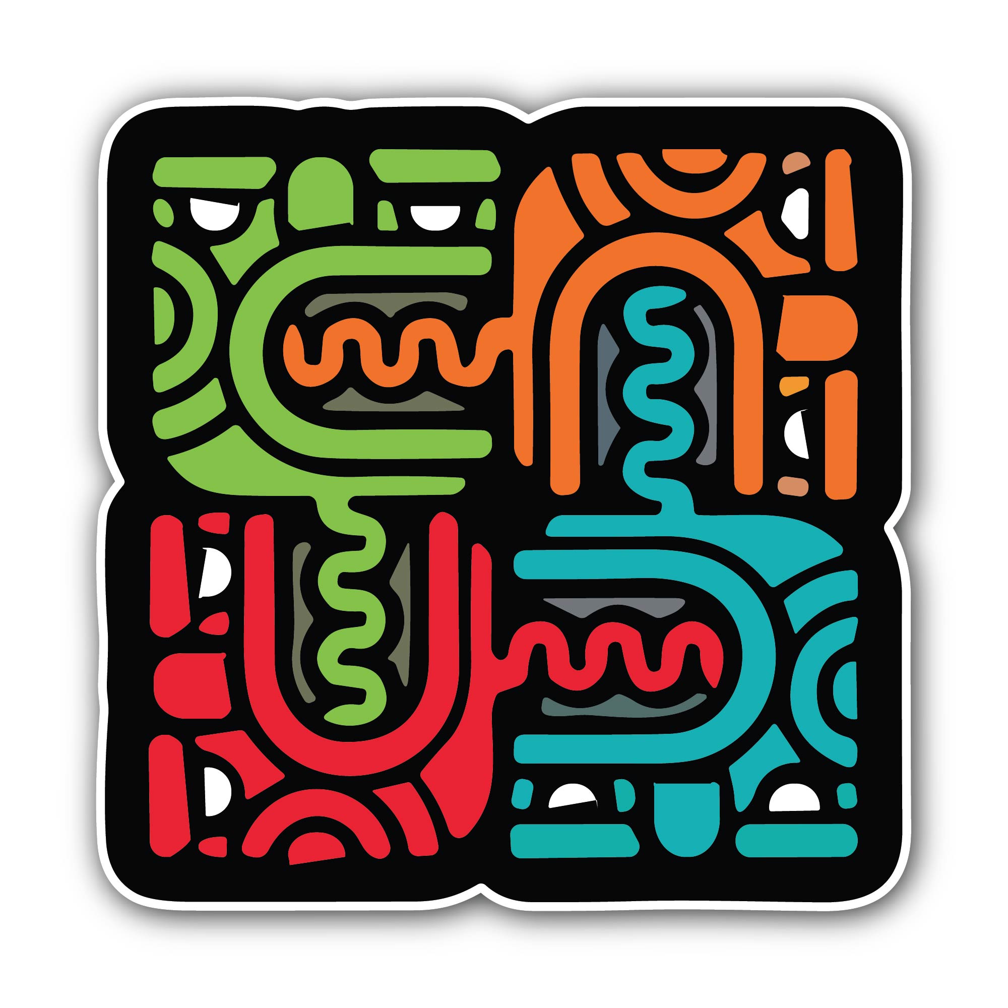 Modern Art Sticker, Waterproof Vinyl Decal Sticker Indoor Or Outdoor 2 (Pieces) 3" and 5"