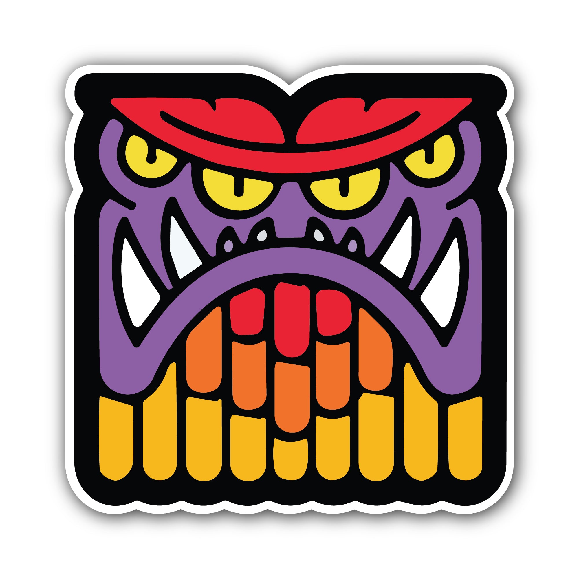 The Grinning Monster Sticker, Waterproof Vinyl Decal Sticker Indoor Or Outdoor 2 (Pieces) 3" and 5"