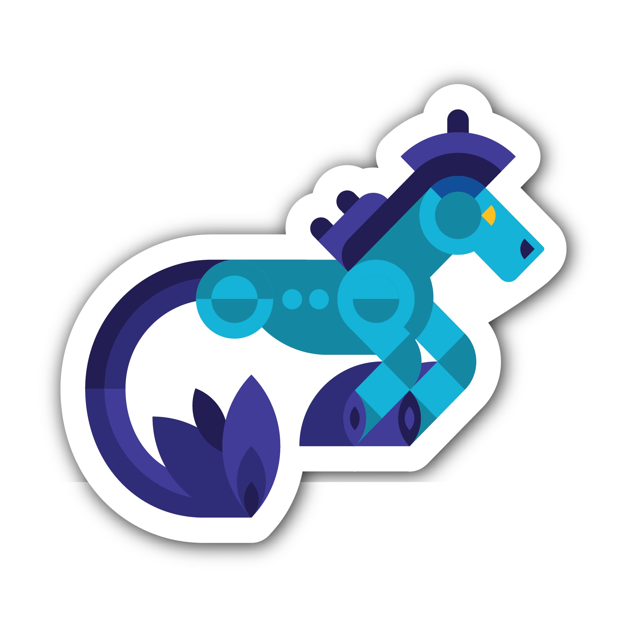 Blue Horse Sticker, Waterproof Vinyl Decal Sticker Indoor Or Outdoor 2 (Pieces) 3" and 5"