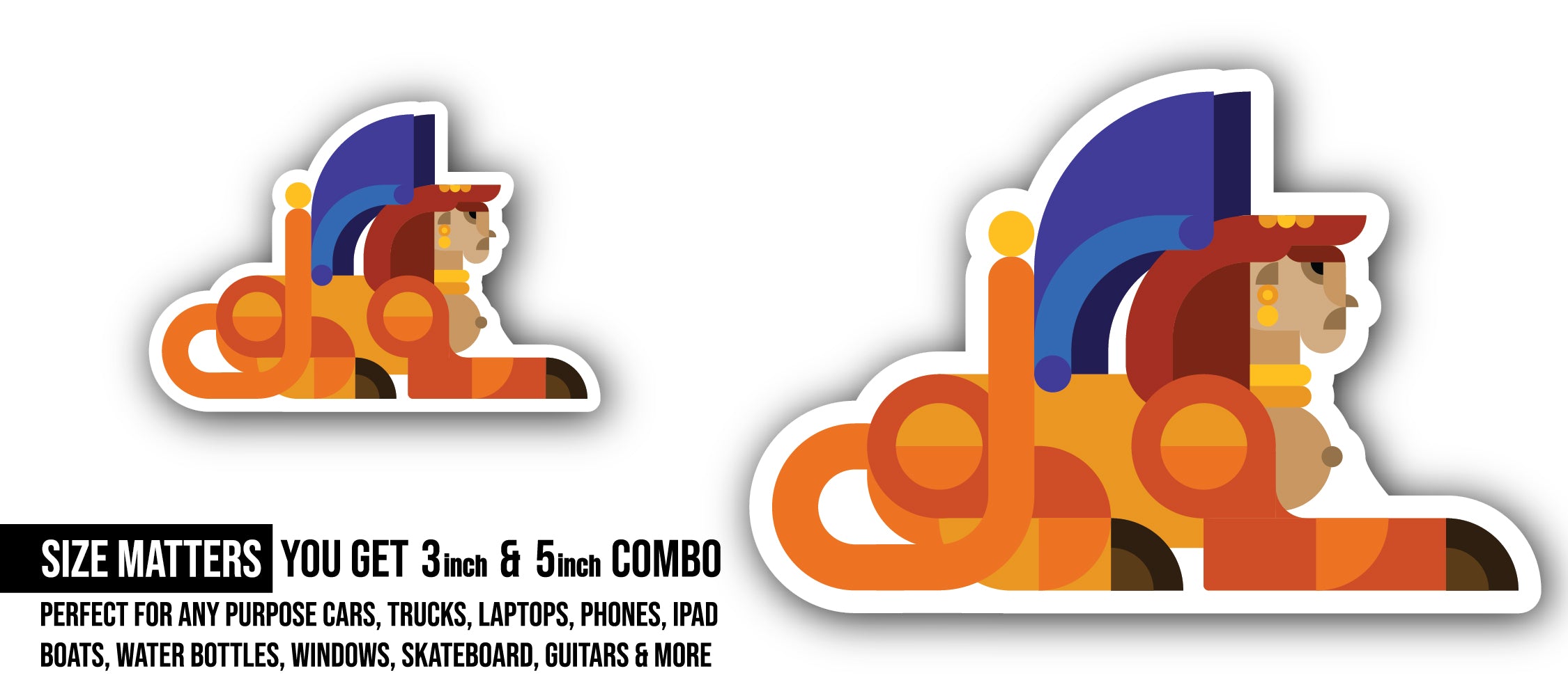 Mythical Creatures Icon Sticker, Waterproof Vinyl Decal Sticker Indoor Or Outdoor 2 (Pieces) 3" and 5"