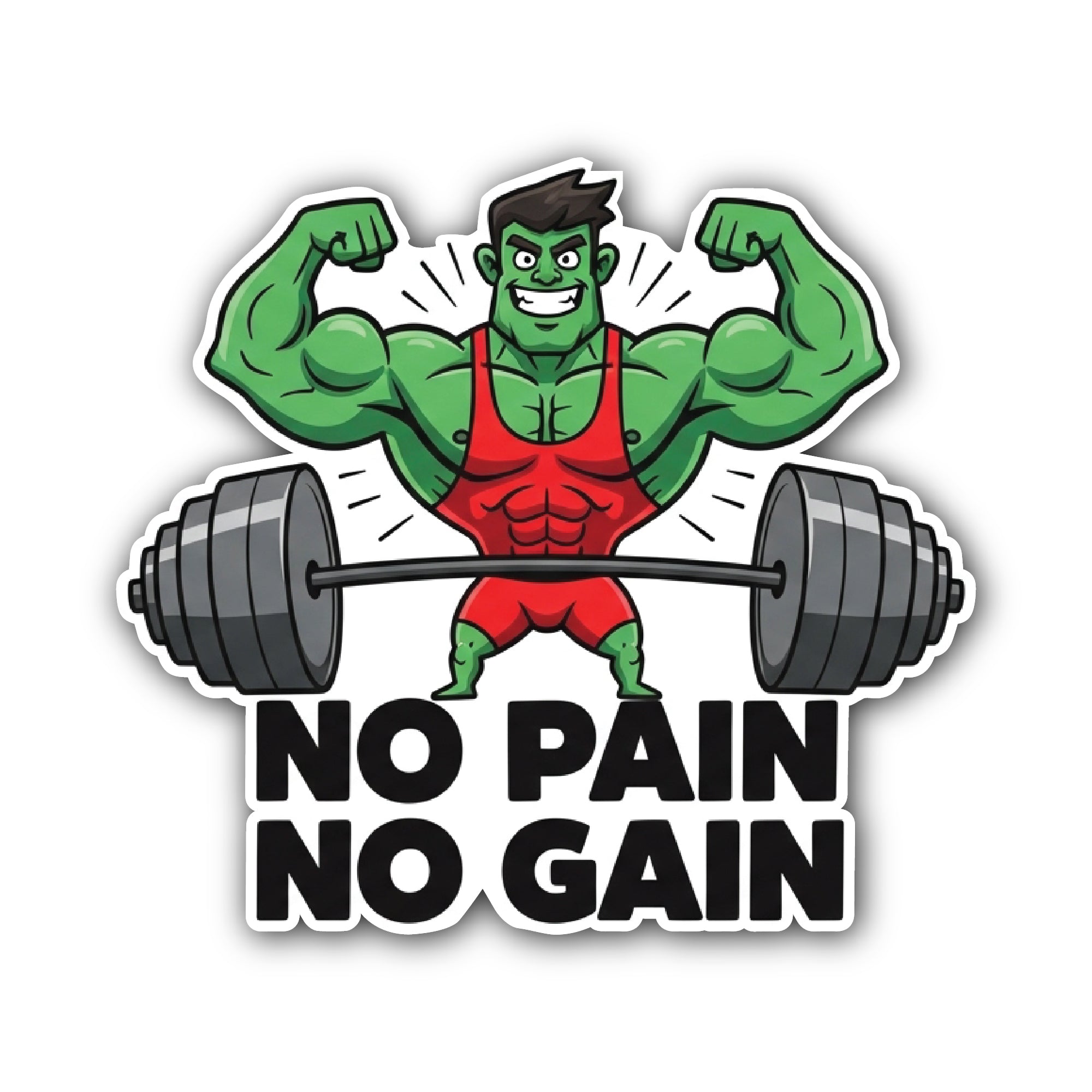 No Pain No Gain - Gym Motivational Quotes Sticker, Waterproof Vinyl Decal Sticker Indoor Or Outdoor 2 (Pieces) 3" and 5"