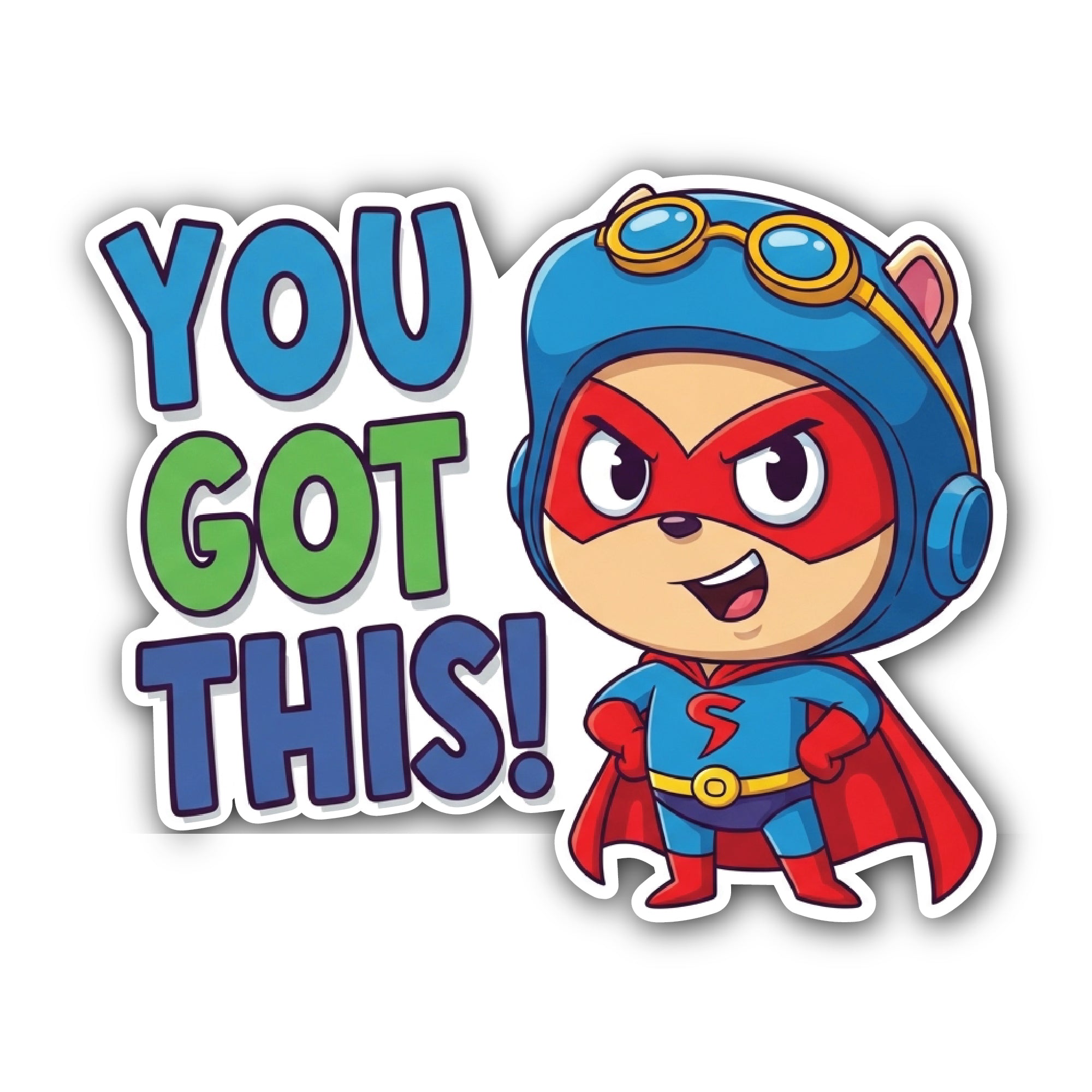 Cartoon Superhero Sticker, Waterproof Vinyl Decal Sticker Indoor Or Outdoor 2 (Pieces) 3" and 5"