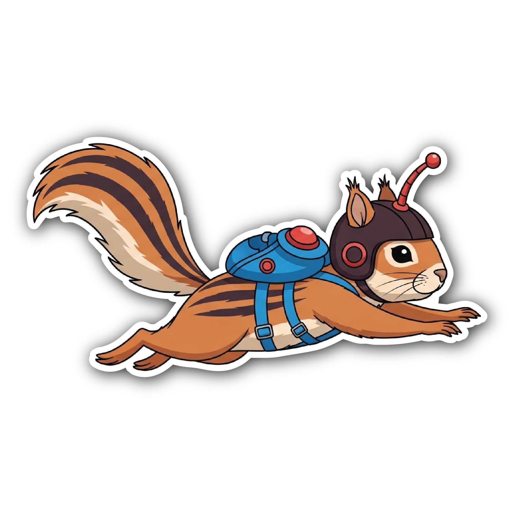 Flying Squirrel Sticker, Waterproof Vinyl Decal Sticker Indoor Or Outdoor 2 (Pieces) 3" and 5"