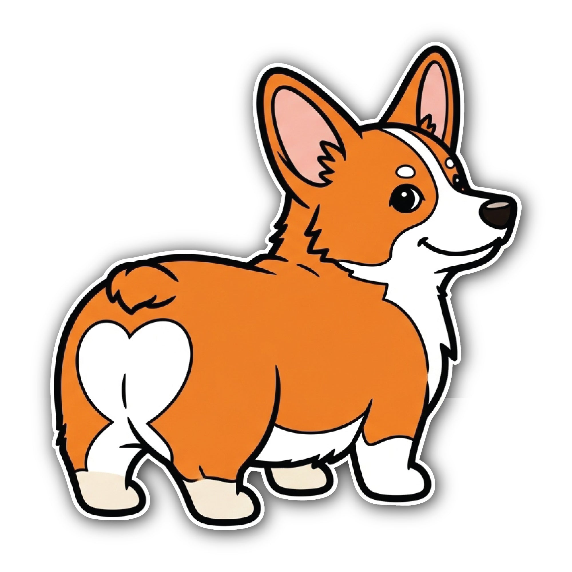 Cute Corgi Dog Sticker, Waterproof Vinyl Decal Sticker Indoor Or Outdoor 2 (Pieces) 3" and 5"