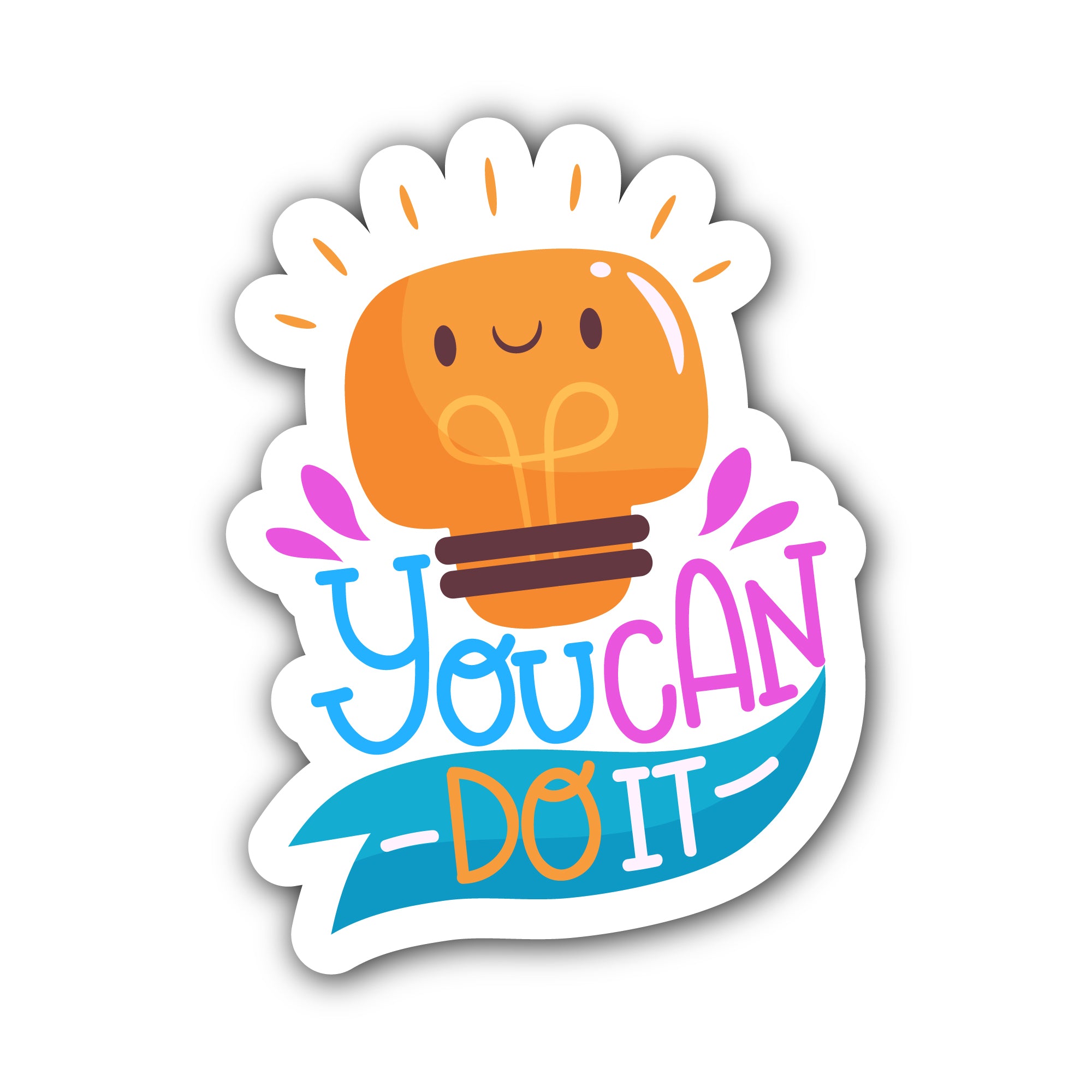 You Can do It Text Sticker, Waterproof Vinyl Decal Sticker Indoor Or Outdoor 2 (Pieces) 3" and 5"