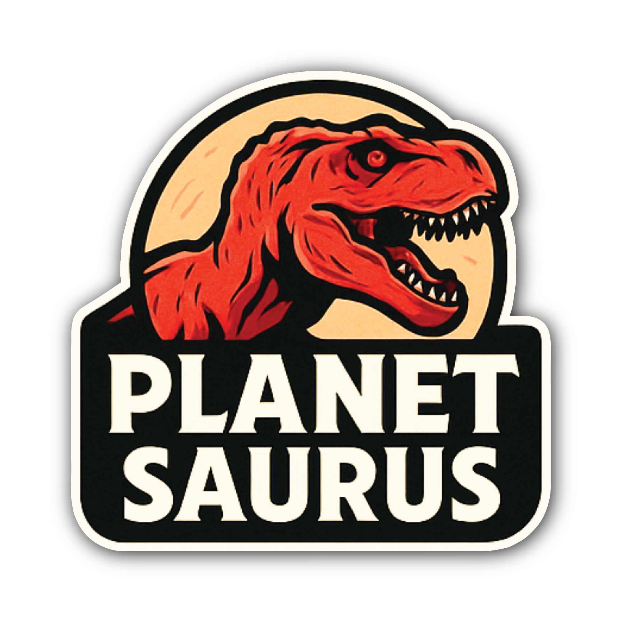 Planet Saurus Sticker, Waterproof Vinyl Decal Sticker Indoor Or Outdoor 2 (Pieces) 3" and 5"