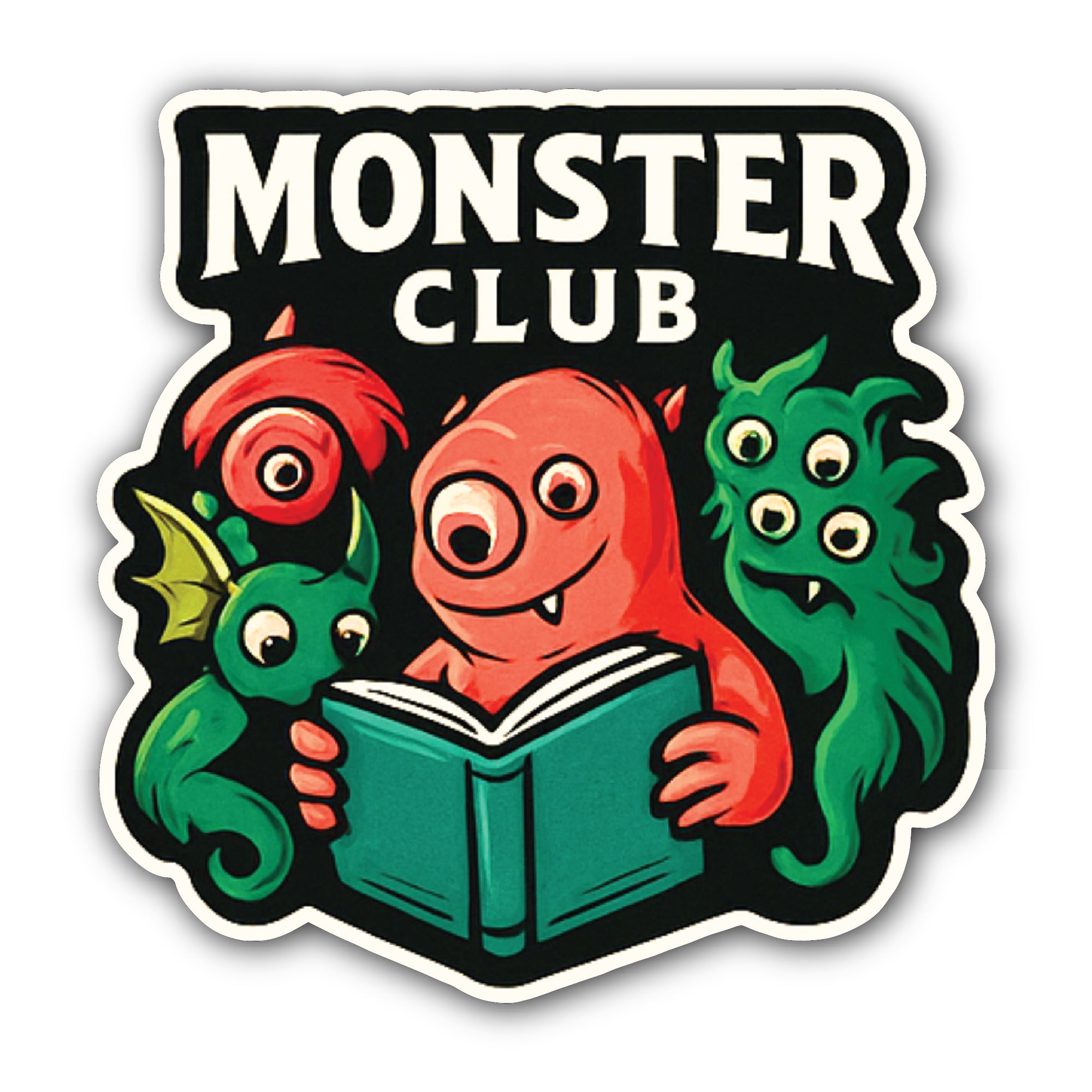Monster Club Sticker, Waterproof Vinyl Decal Sticker Indoor Or Outdoor 2 (Pieces) 3" and 5"