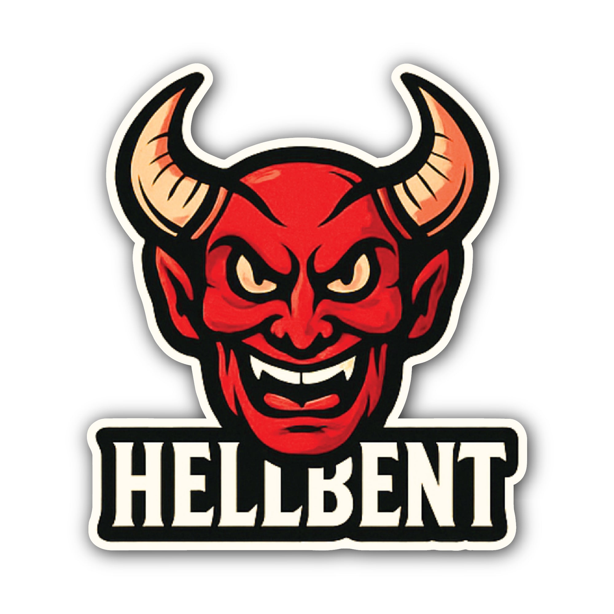 Hellbent Sticker, Waterproof Vinyl Decal Sticker Indoor Or Outdoor 2 (Pieces) 3" and 5"