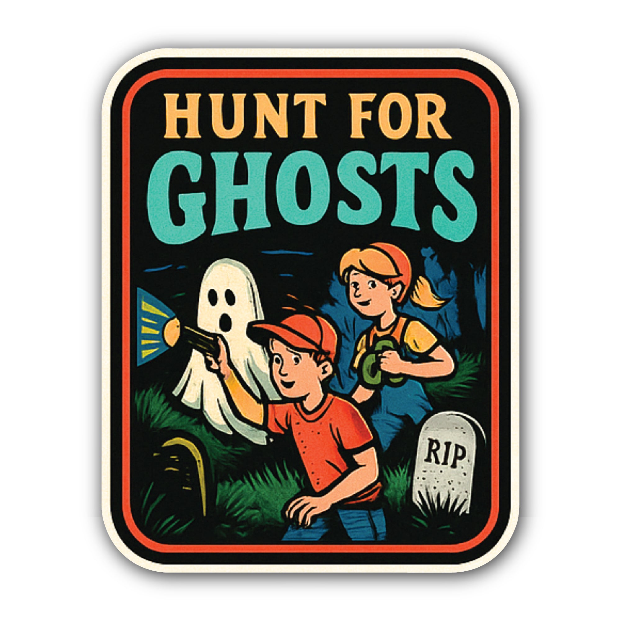 Ghost Hunting Sticker, Waterproof Vinyl Decal Sticker Indoor Or Outdoor 2 (Pieces) 3" and 5"