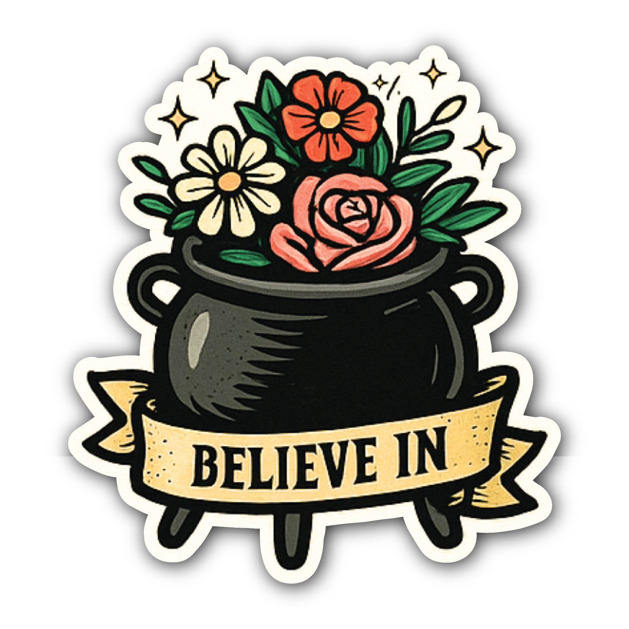 Believe in Sticker, Waterproof Vinyl Decal Sticker Indoor Or Outdoor 2 (Pieces) 3" and 5"