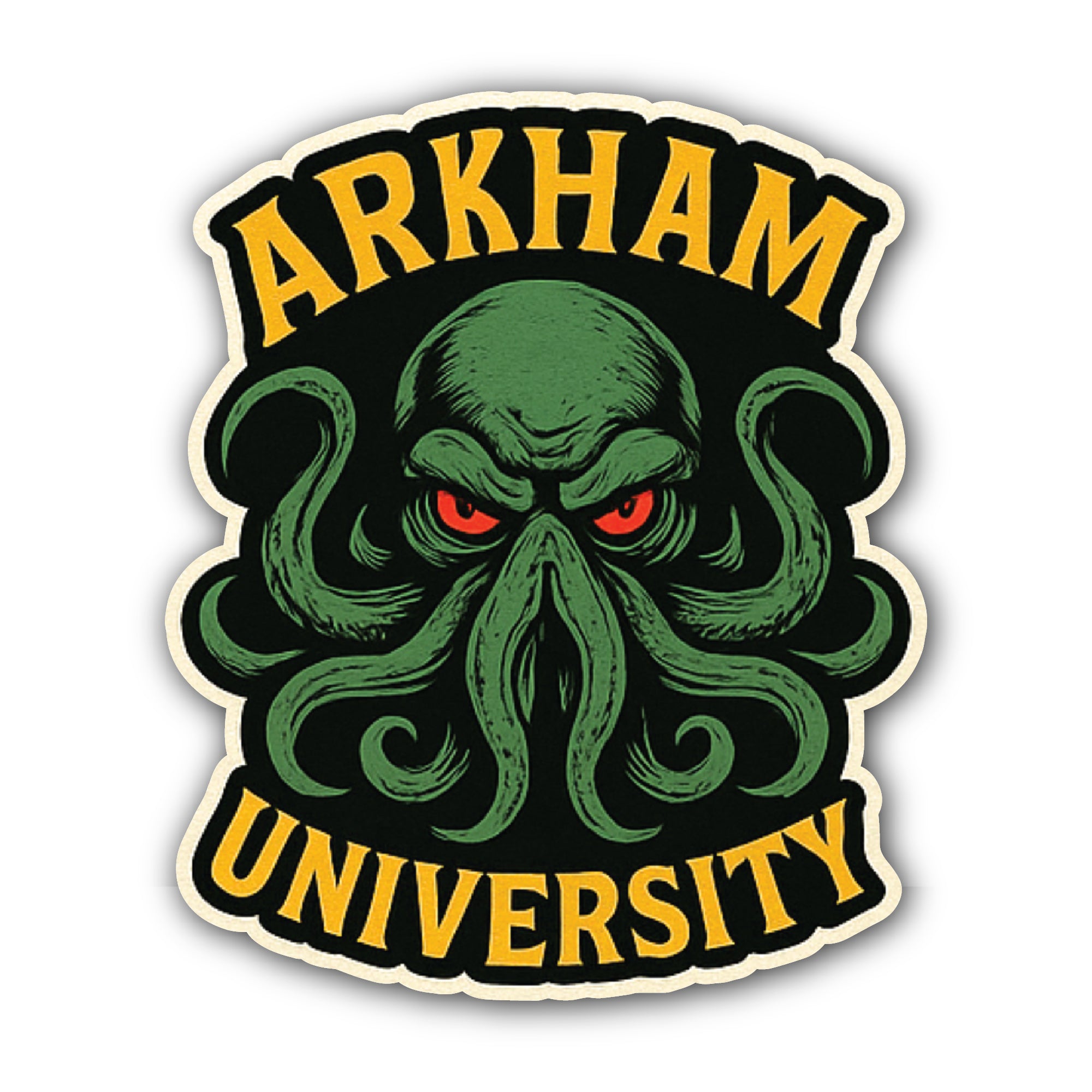 Arkham University Sticker, Waterproof Vinyl Decal Sticker Indoor Or Outdoor 2 (Pieces) 3" and 5"