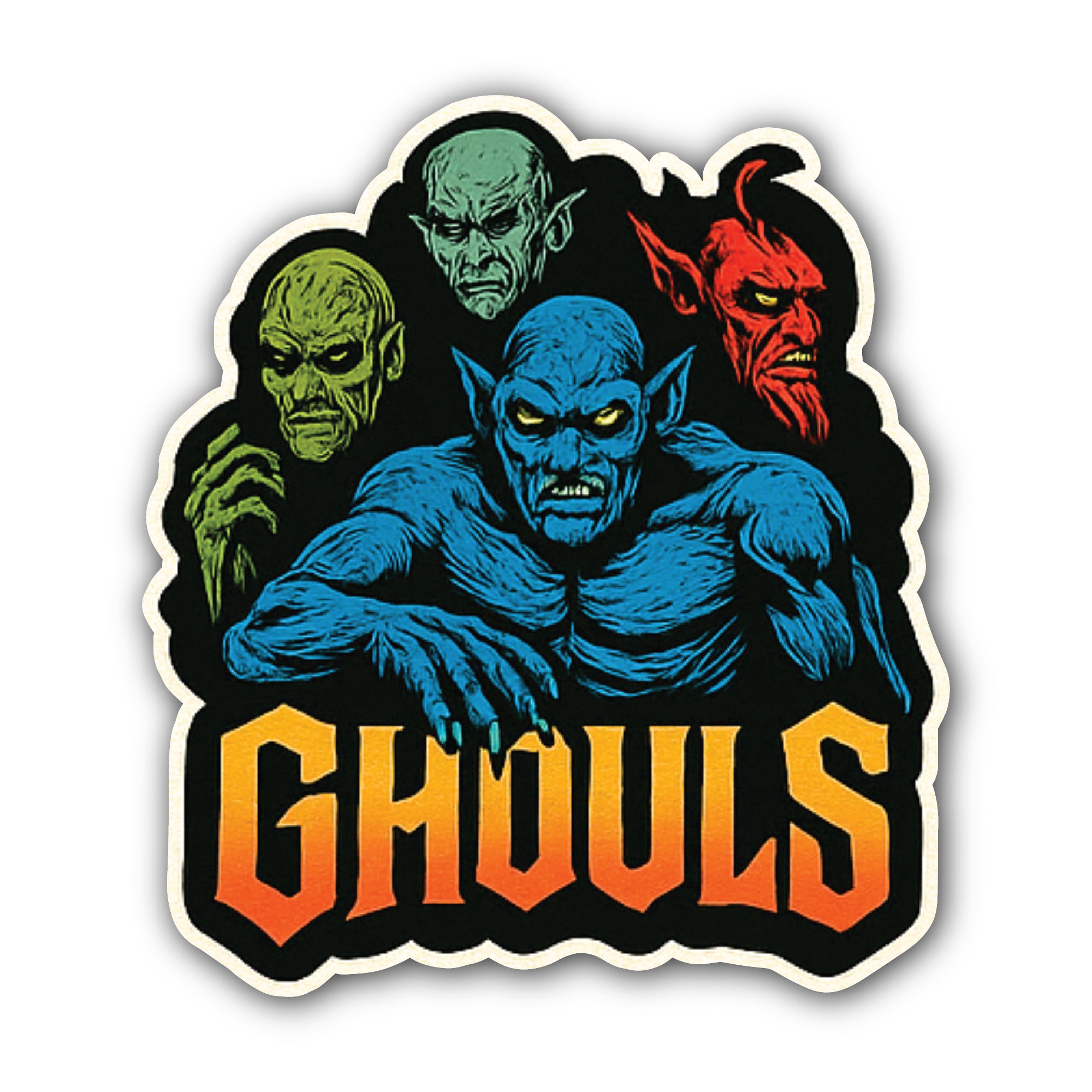 Ghouls Sticker, Waterproof Vinyl Decal Sticker Indoor Or Outdoor 2 (Pieces) 3" and 5"