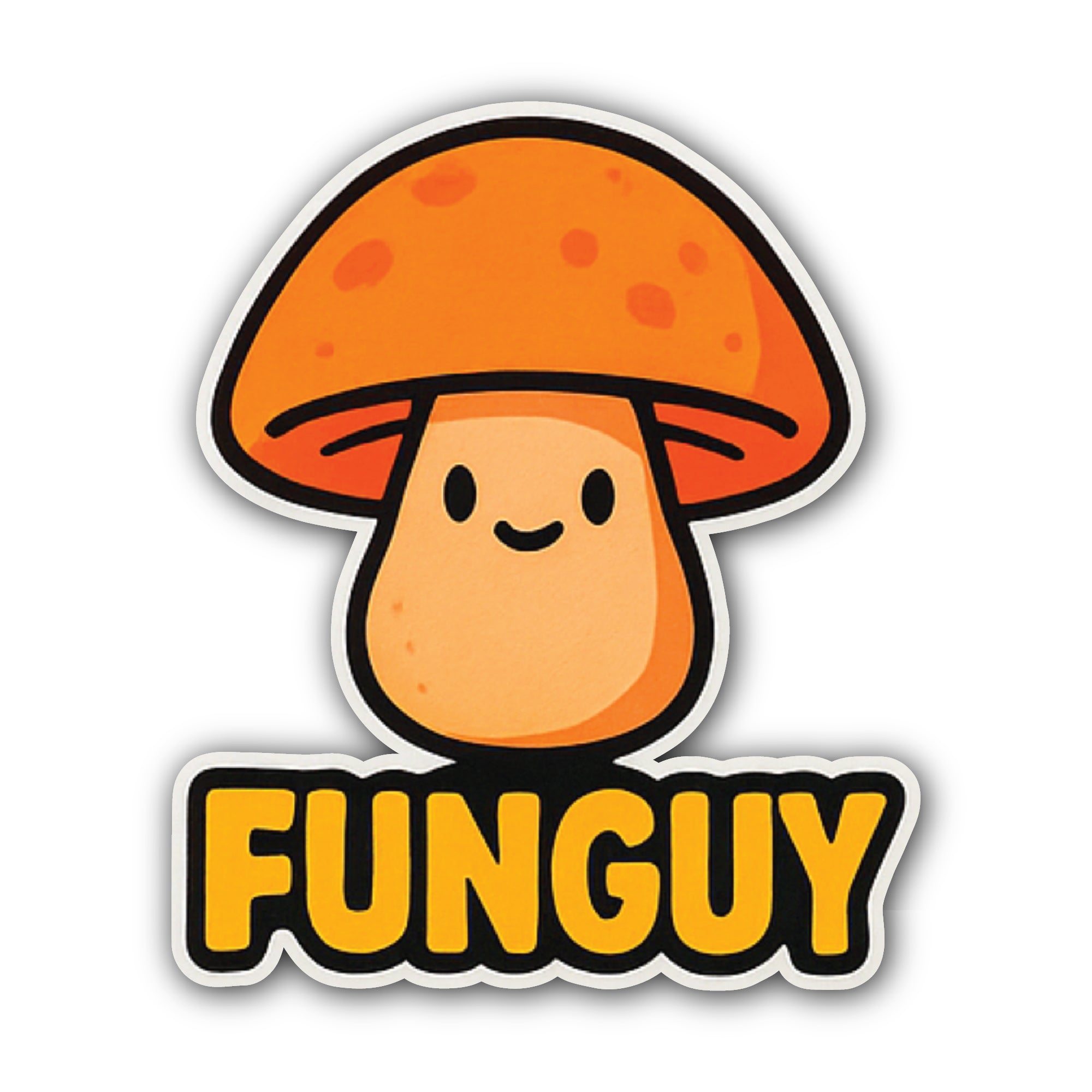 Funguy Sticker, Waterproof Vinyl Decal Sticker Indoor Or Outdoor 2 (Pieces) 3" and 5"