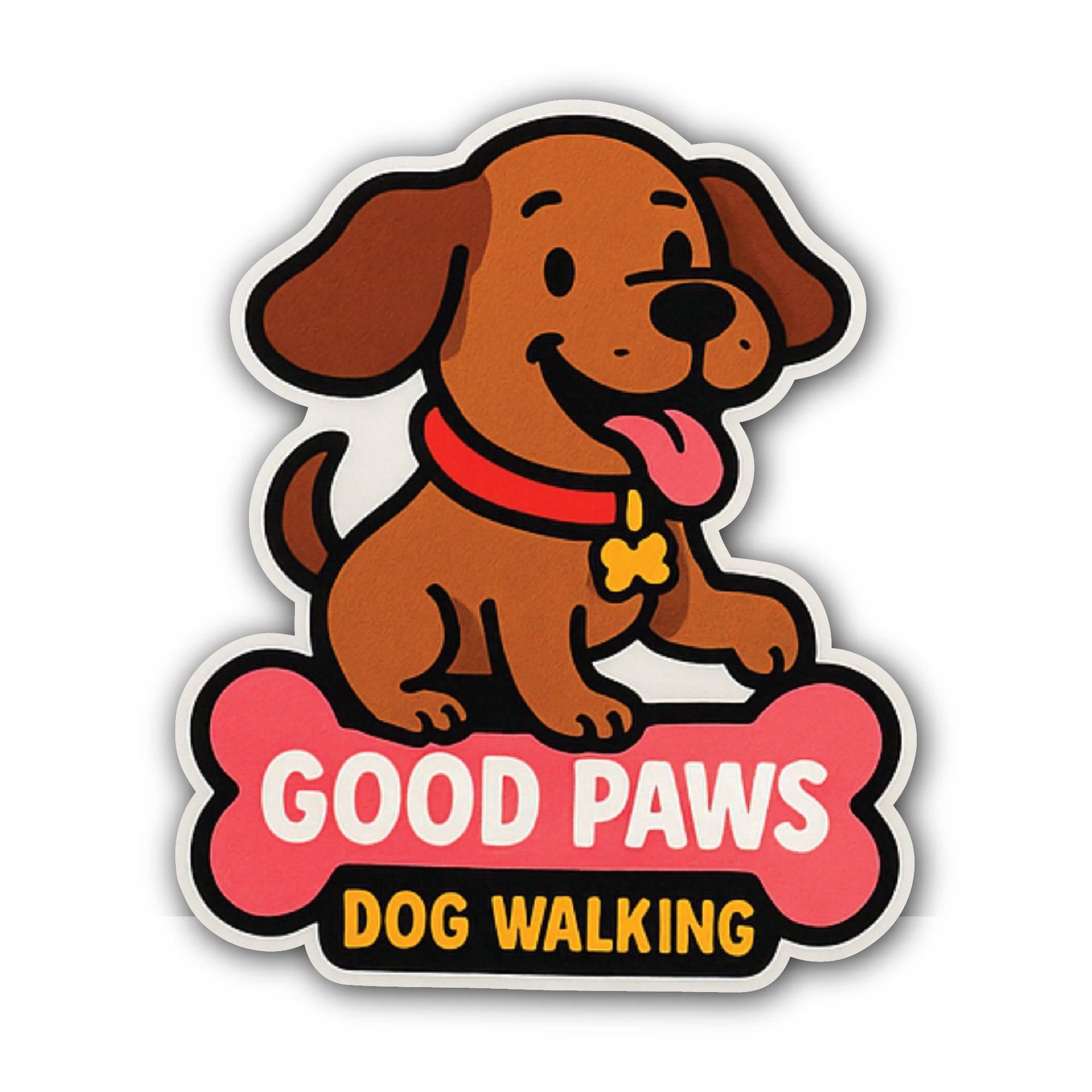 Brown Dog Sticker, Waterproof Vinyl Decal Sticker Indoor Or Outdoor 2 (Pieces) 3" and 5"