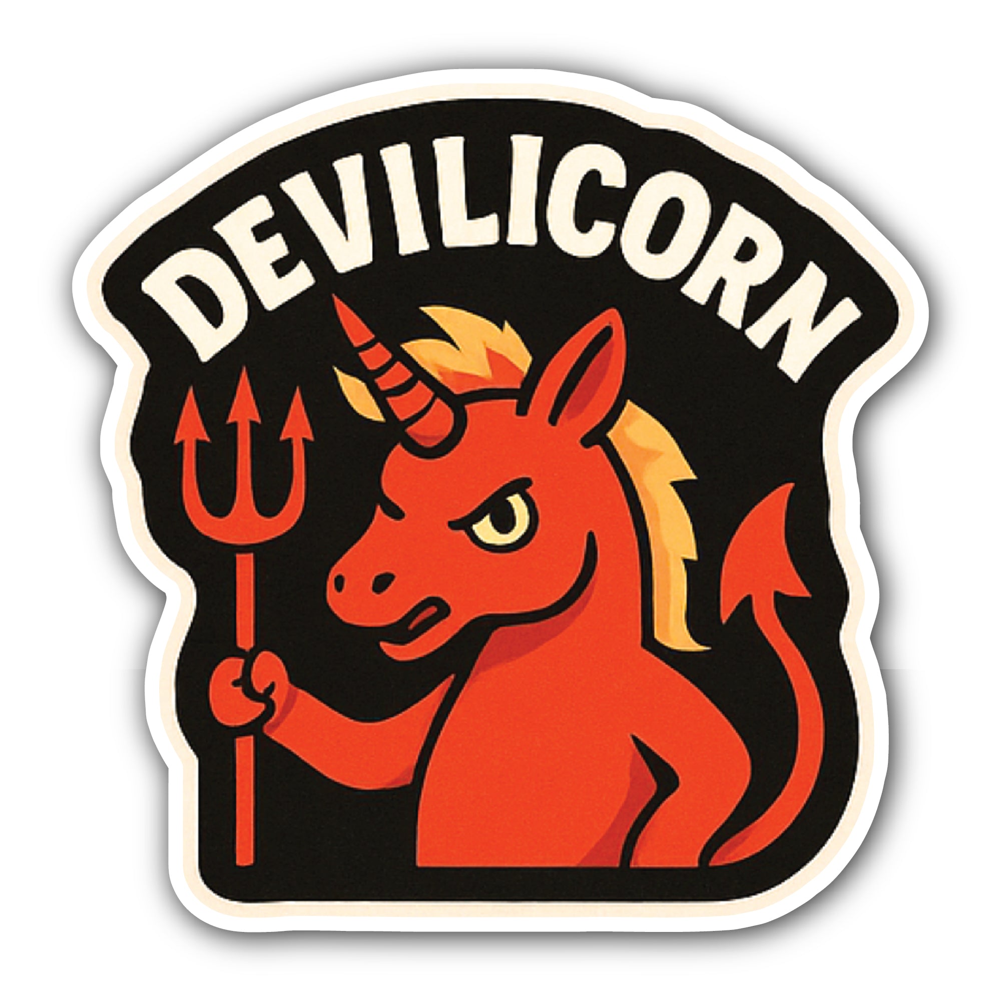DEVILICORN Sticker, Waterproof Vinyl Decal Sticker Indoor Or Outdoor 2 (Pieces) 3" and 5"