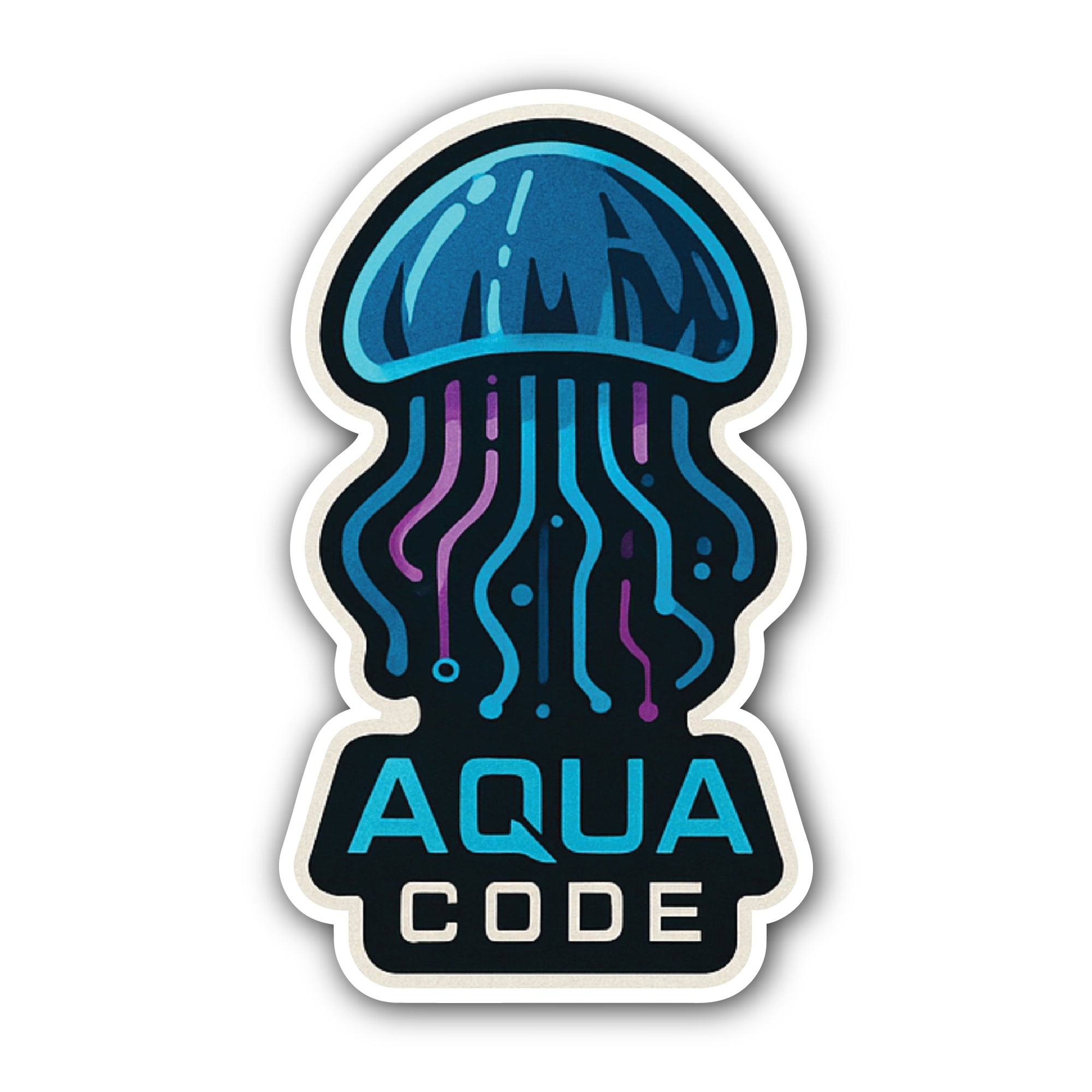 Aqua Code Sticker, Waterproof Vinyl Decal Sticker Indoor Or Outdoor 2 (Pieces) 3" and 5"