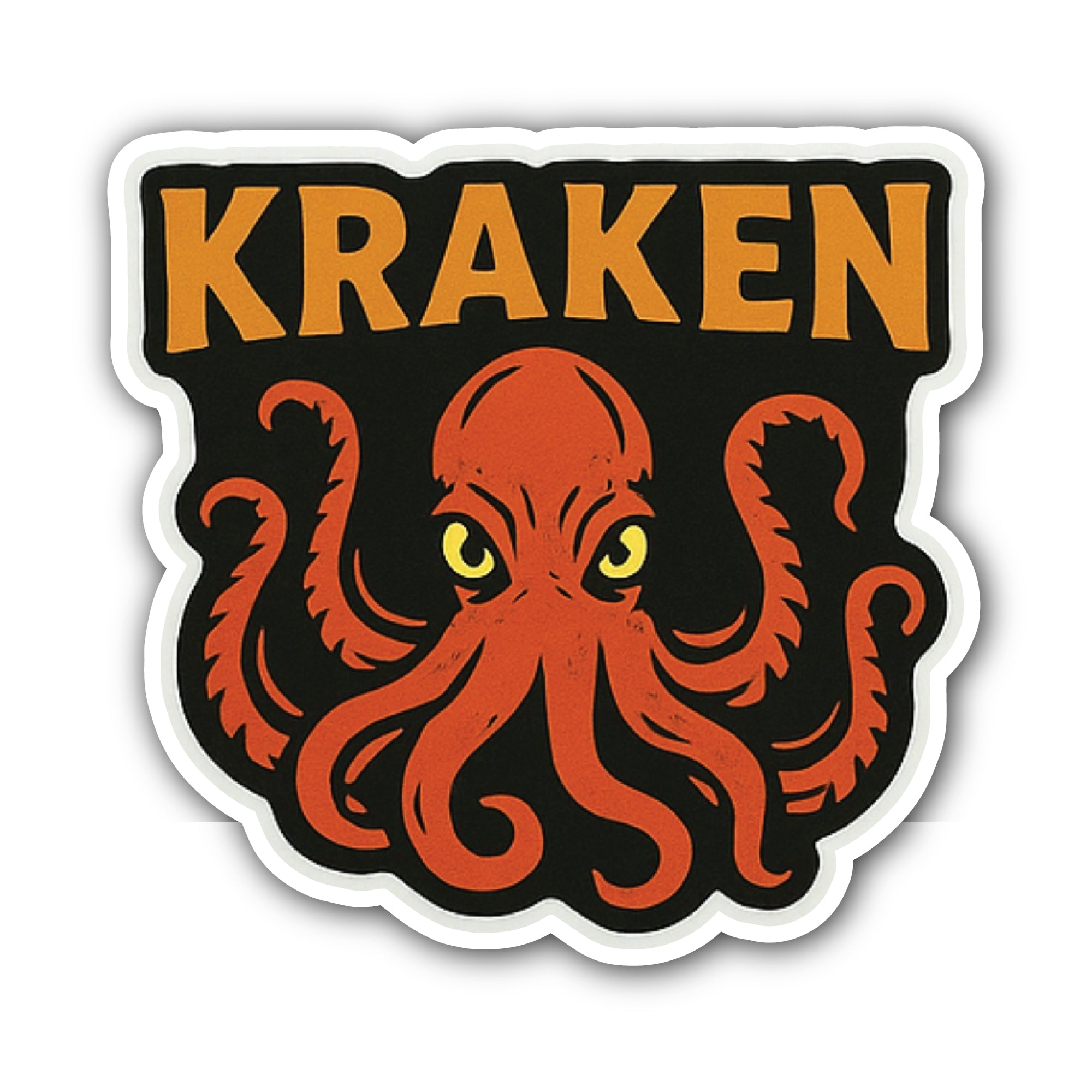 Kraken Text Sticker, Waterproof Vinyl Decal Sticker Indoor Or Outdoor 2 (Pieces) 3" and 5"