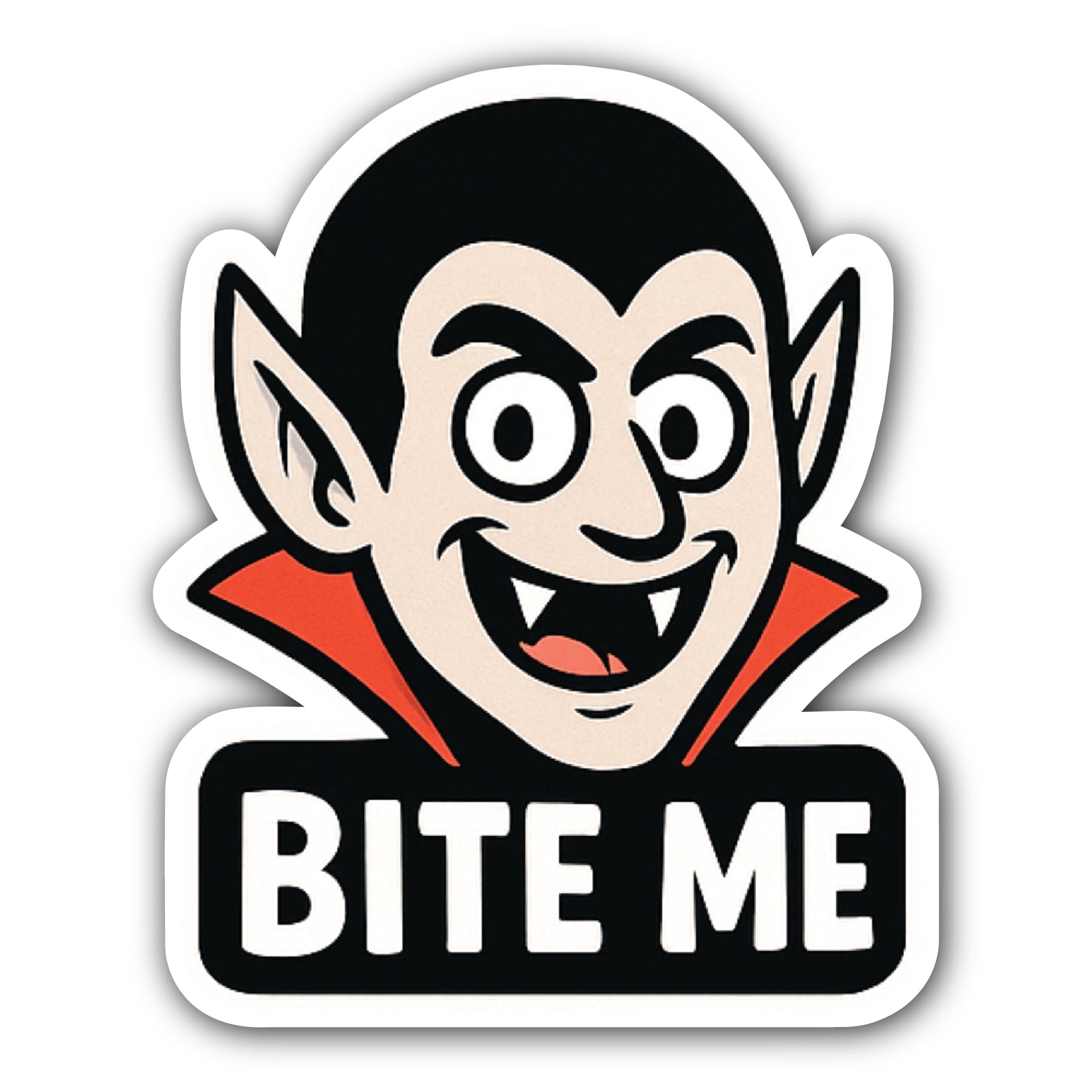 Bite Me Sticker, Waterproof Vinyl Decal Sticker Indoor Or Outdoor 2 (Pieces) 3" and 5"
