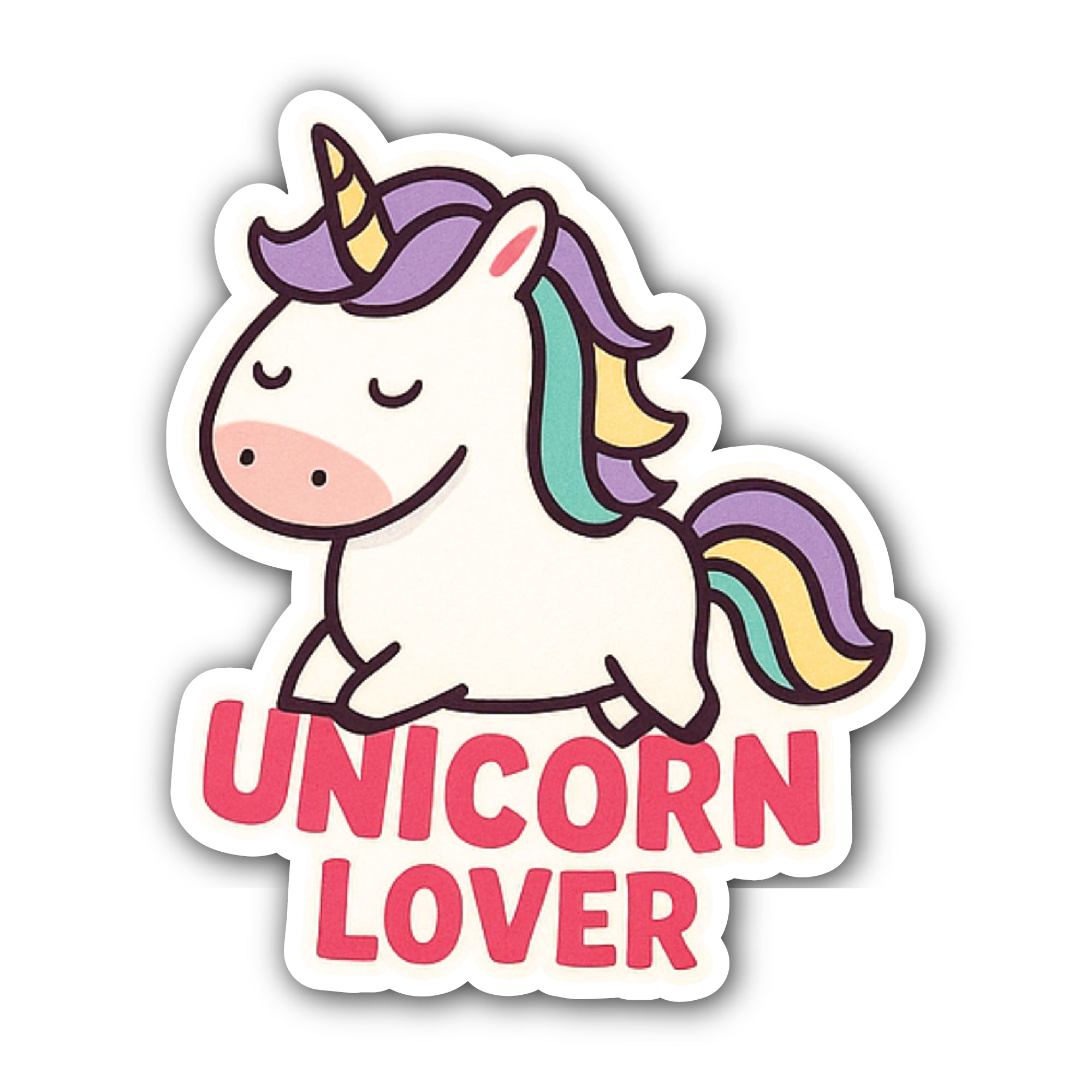 Unicorn Lover Sticker, Waterproof Vinyl Decal Sticker Indoor Or Outdoor 2 (Pieces) 3" and 5"