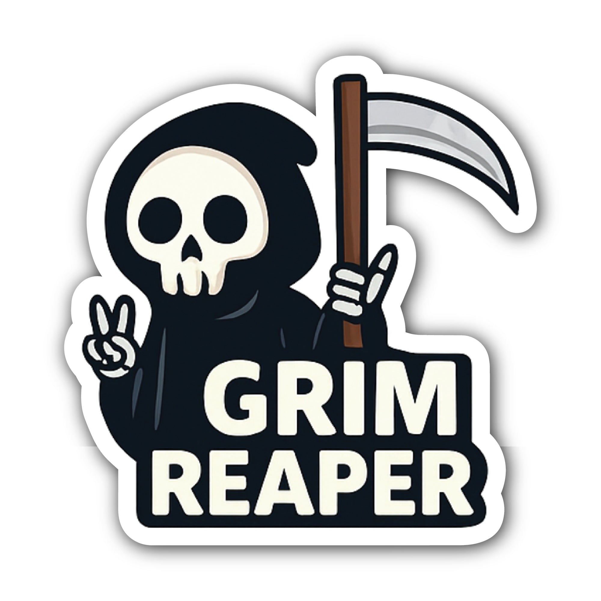 Grim Reaper Sticker, Waterproof Vinyl Decal Sticker Indoor Or Outdoor 2 (Pieces) 3" and 5"