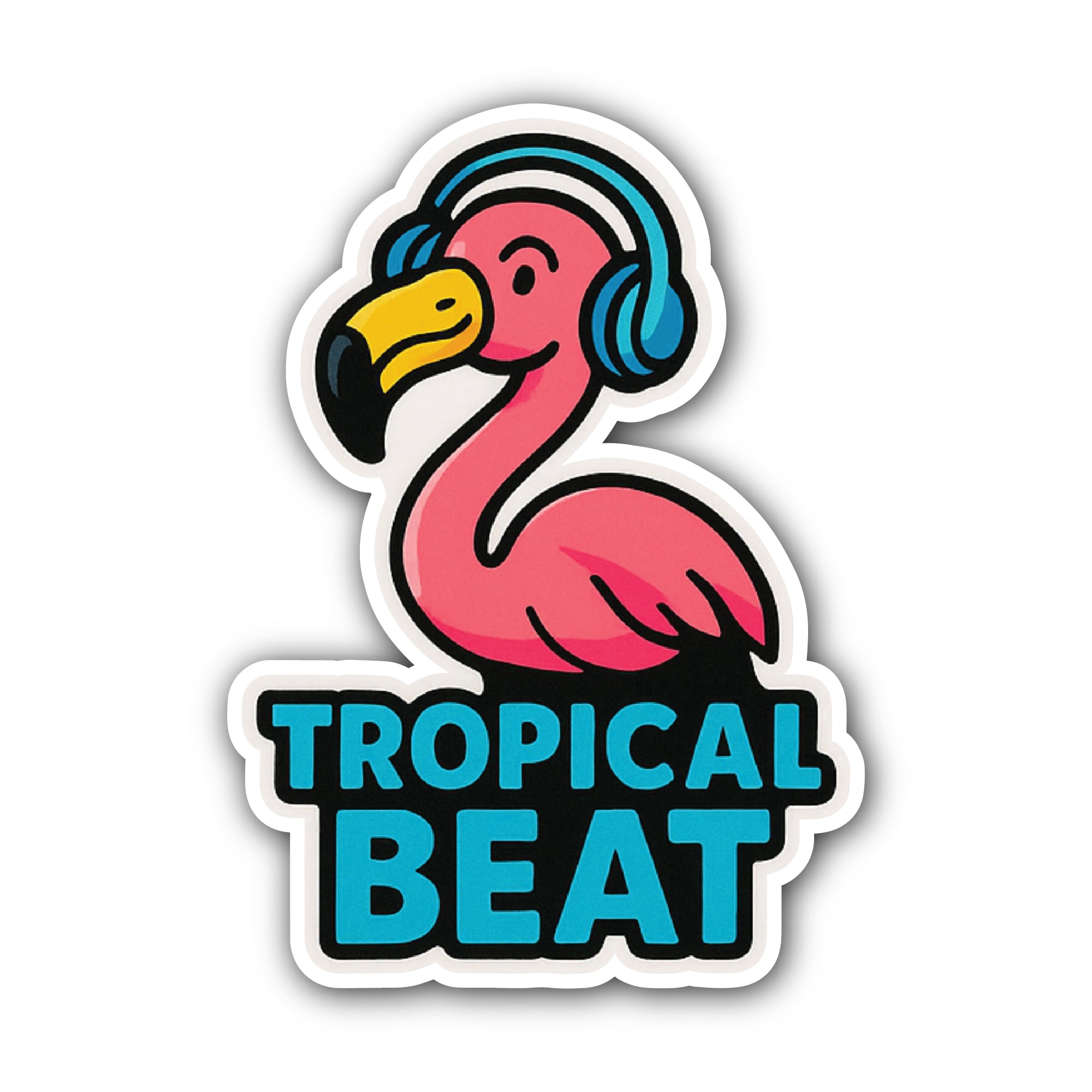 Tropical Beat Sticker, Waterproof Vinyl Decal Sticker Indoor Or Outdoor 2 (Pieces) 3" and 5"