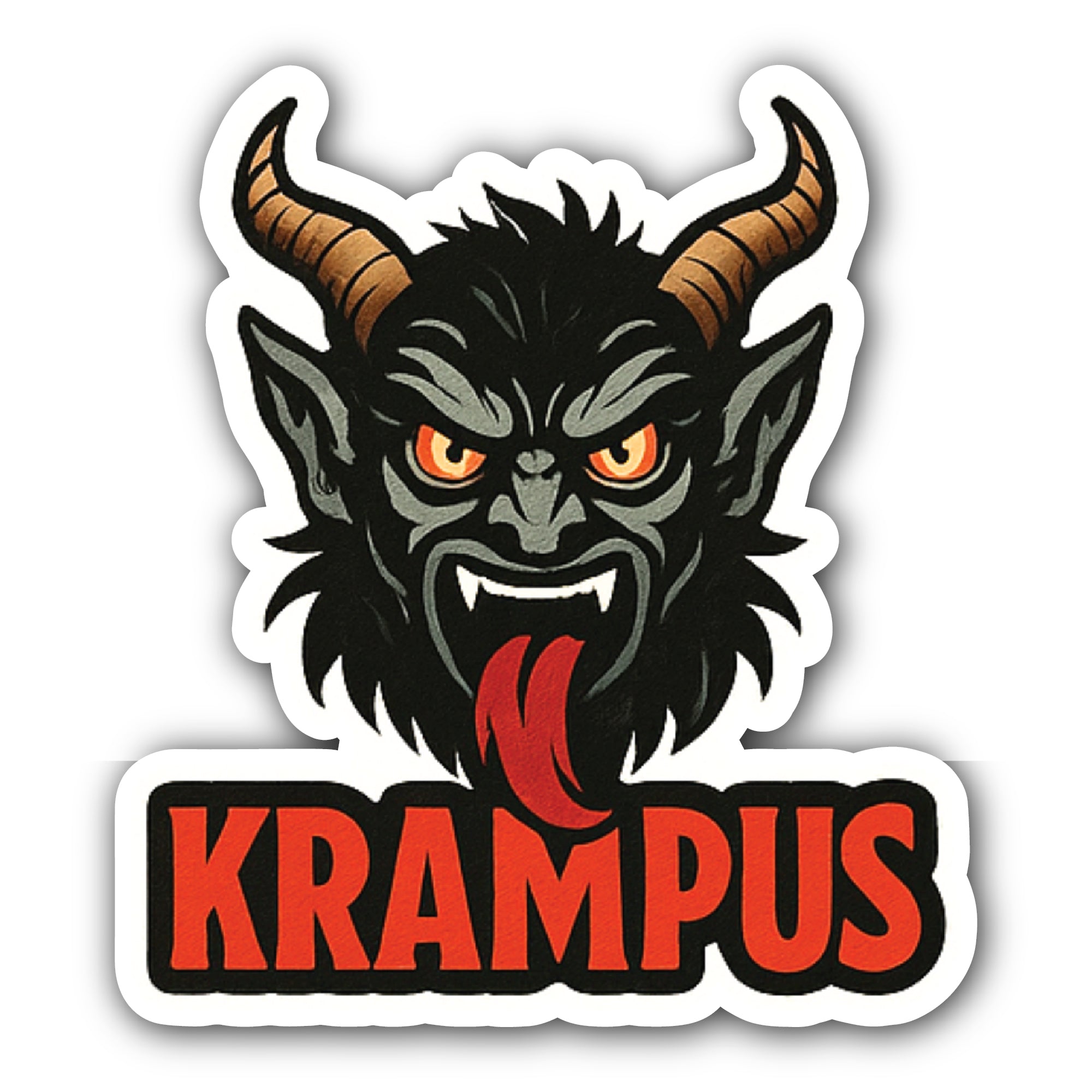 Krampus Sticker, Waterproof Vinyl Decal Sticker Indoor Or Outdoor 2 (Pieces) 3" and 5"