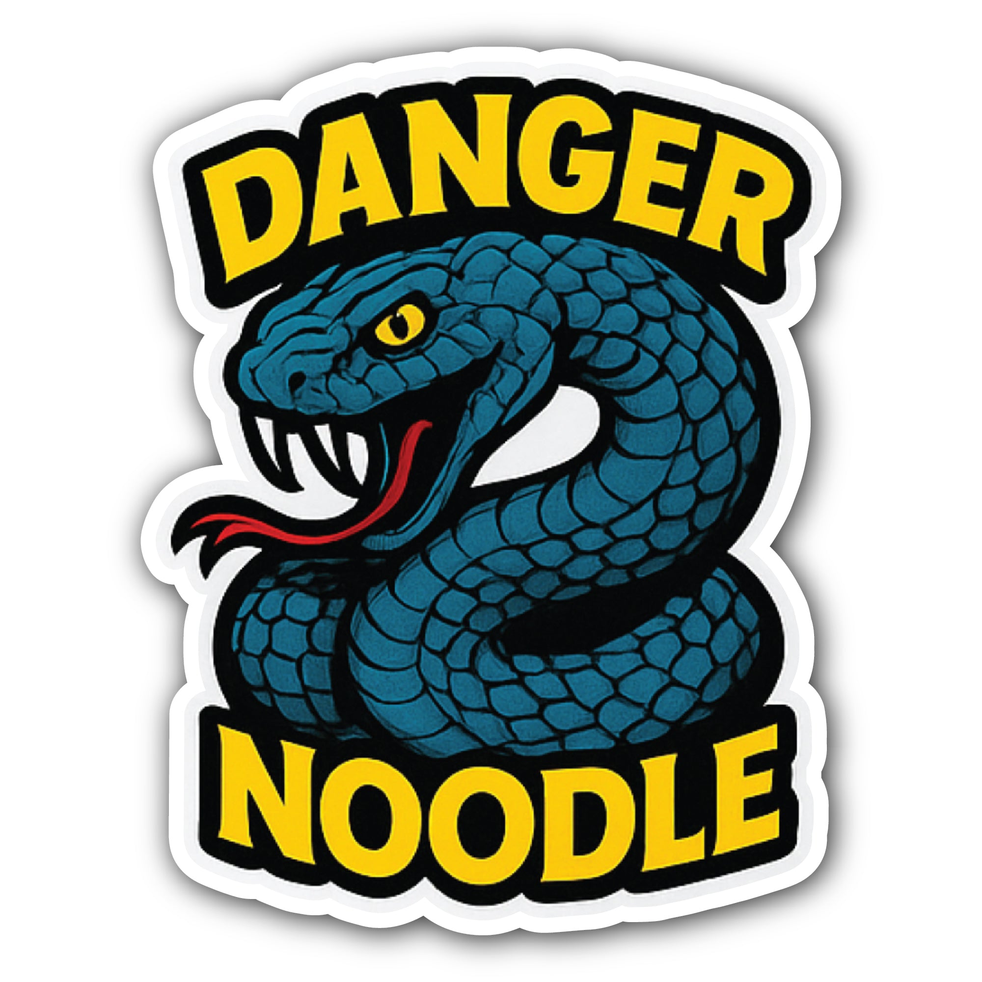 Danger Noodle Sticker, Waterproof Vinyl Decal Sticker Indoor Or Outdoor 2 (Pieces) 3" and 5"