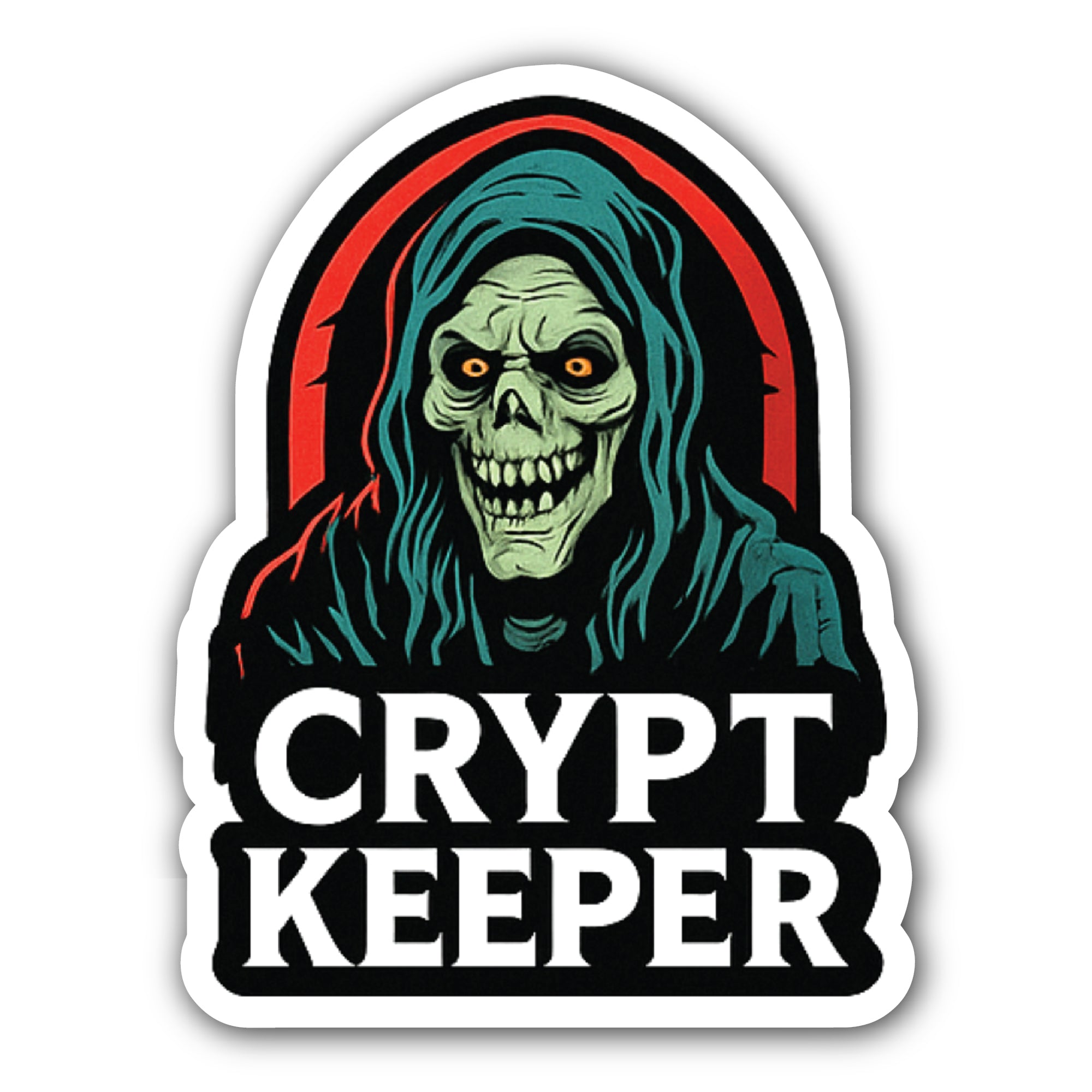 Crypt Keeper Sticker, Waterproof Vinyl Decal Sticker Indoor Or Outdoor 2 (Pieces) 3" and 5"