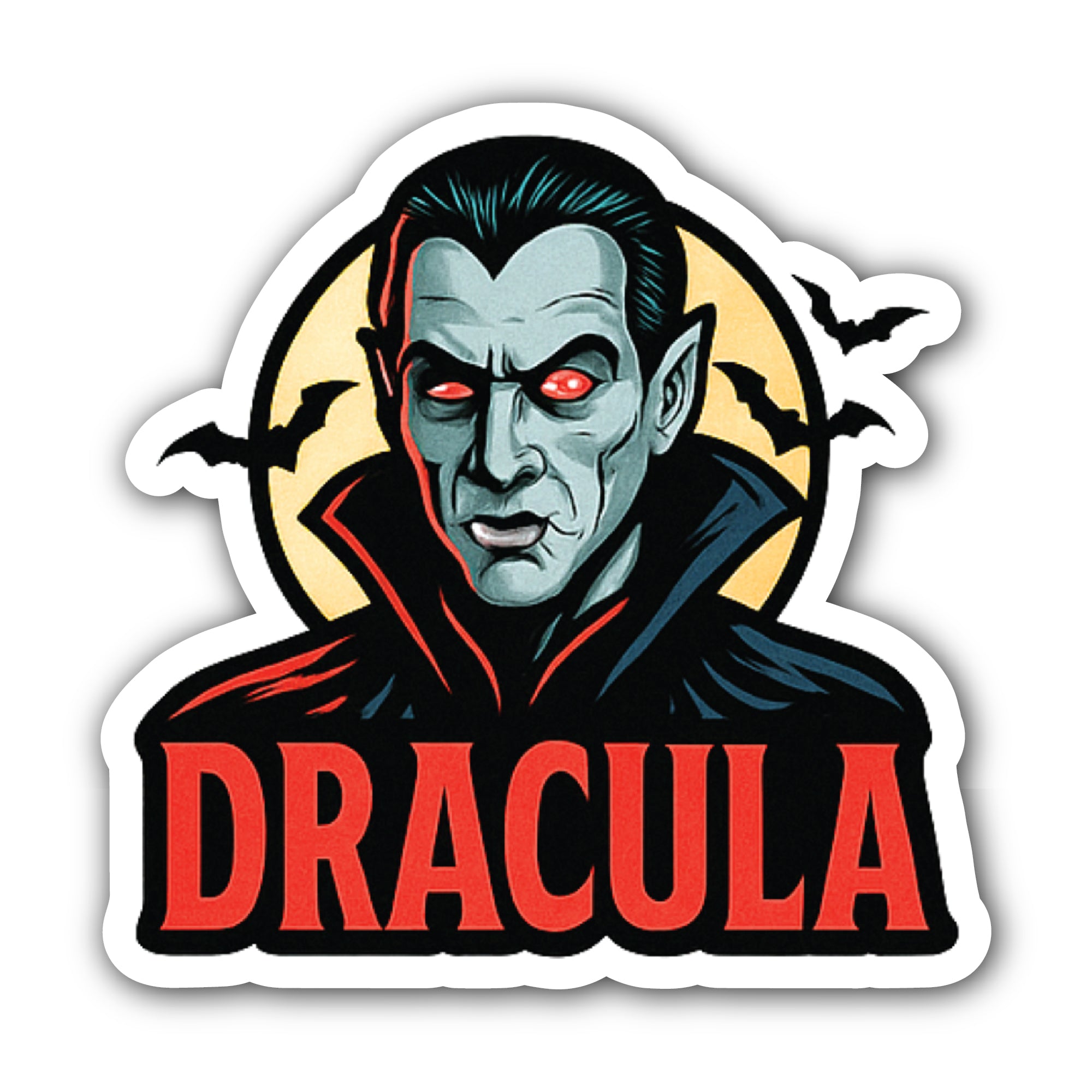 Dracula Sticker, Waterproof Vinyl Decal Sticker Indoor Or Outdoor 2 (Pieces) 3" and 5"