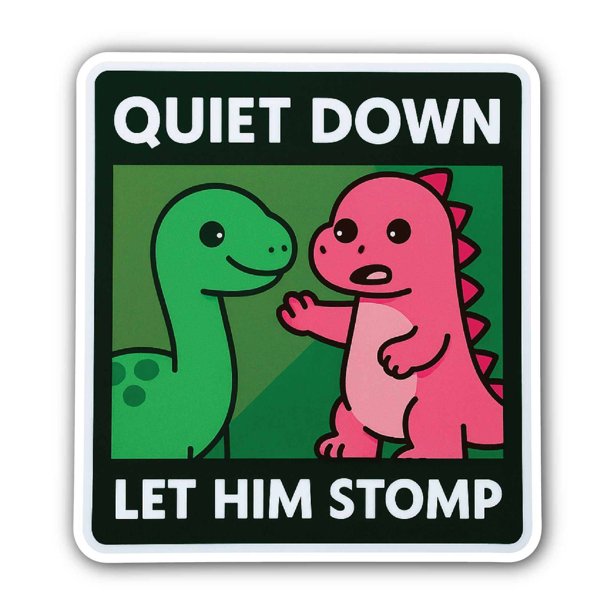 Baby Dinosaur Sticker, Waterproof Vinyl Decal Sticker Indoor Or Outdoor 2 (Pieces) 3" and 5"