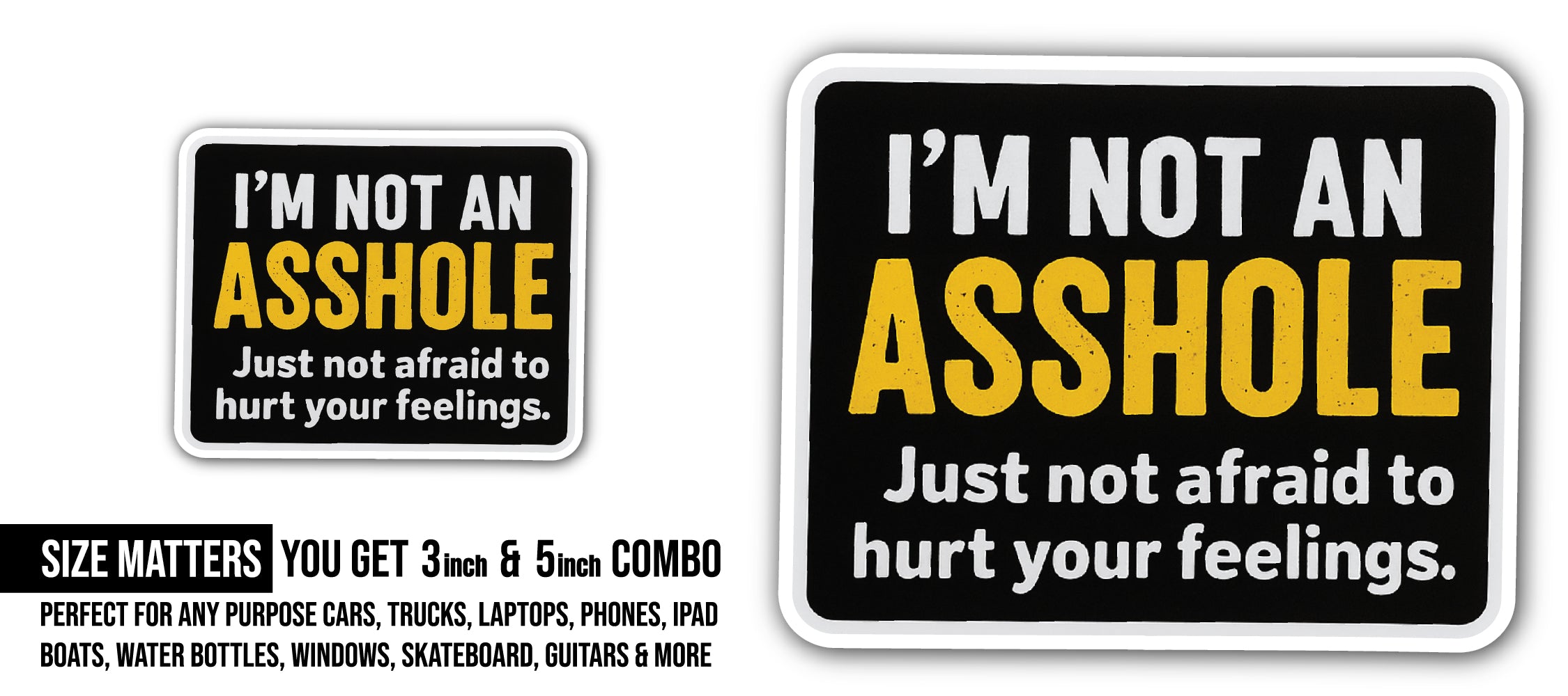 Unfiltered Honesty Sticker, Waterproof Vinyl Decal Sticker Indoor Or Outdoor 2 (Pieces) 3" and 5"