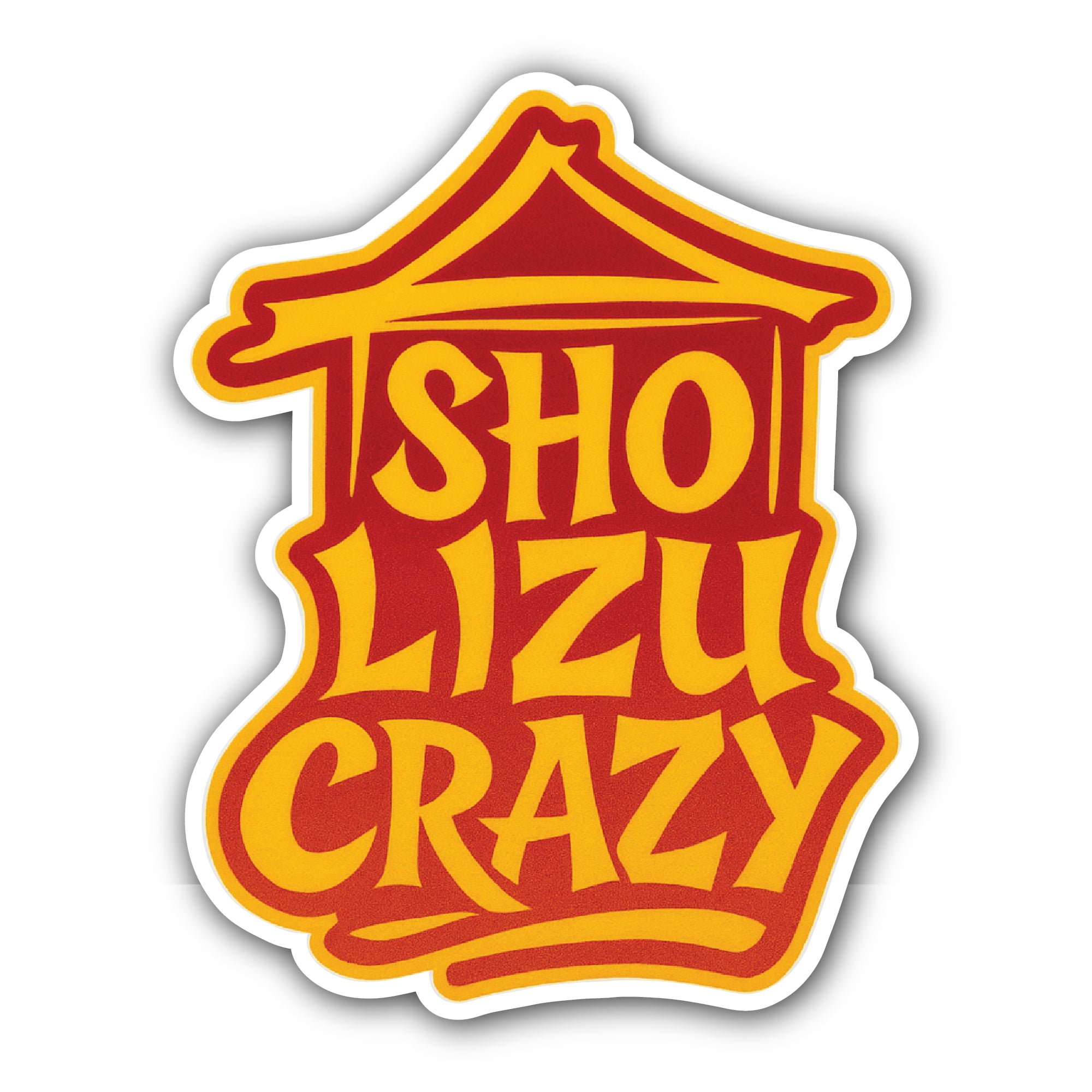 SHO LIZU Crazy Sticker, Waterproof Vinyl Decal Sticker Indoor Or Outdoor 2 (Pieces) 3" and 5"