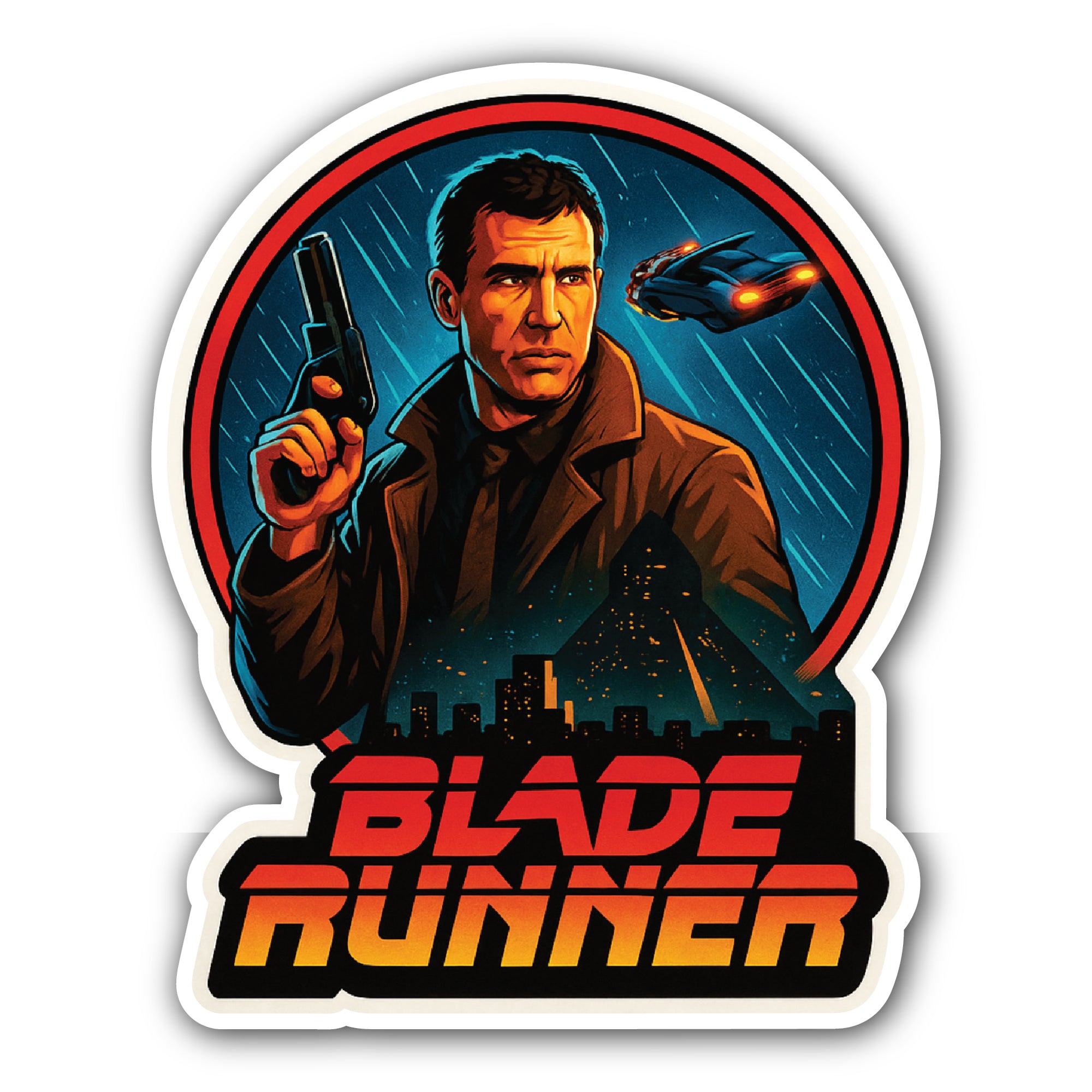 Blade Runner Sticker, Waterproof Vinyl Decal Sticker Indoor Or Outdoor 2 (Pieces) 3" and 5"
