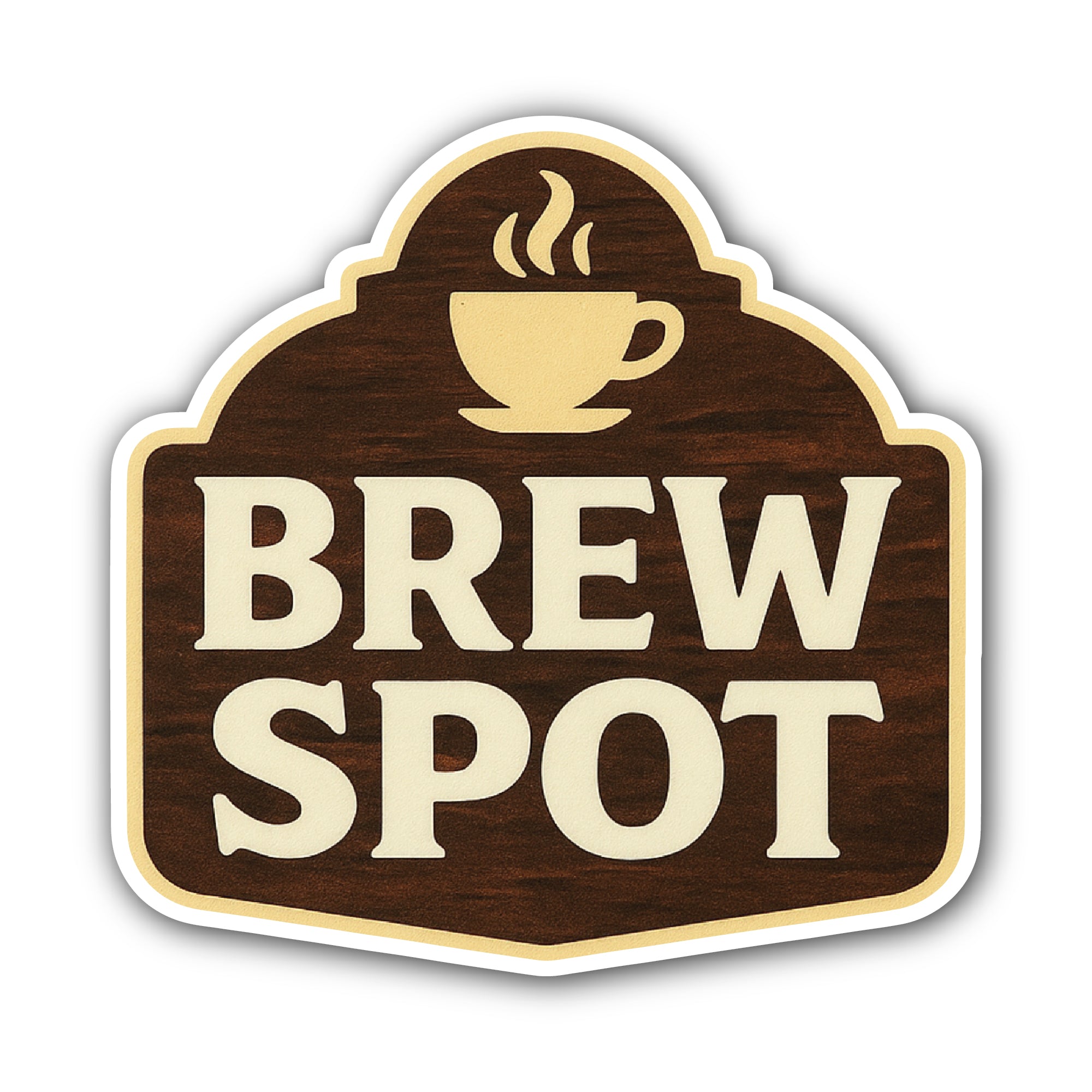 Brew Spot Sticker, Waterproof Vinyl Decal Sticker Indoor Or Outdoor 2 (Pieces) 3" and 5"