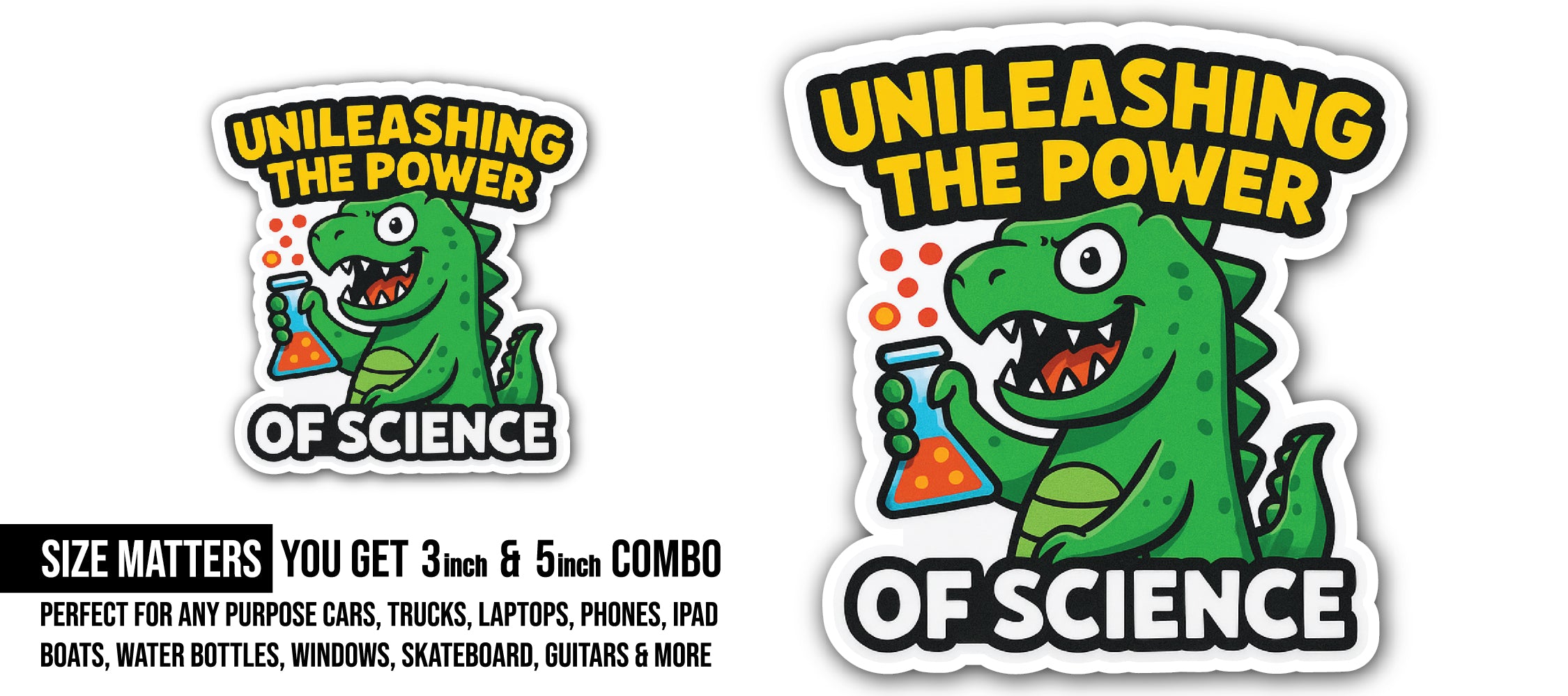 UNILEASHING The Power Sticker, Waterproof Vinyl Decal Sticker Indoor Or Outdoor 2 (Pieces) 3" and 5"