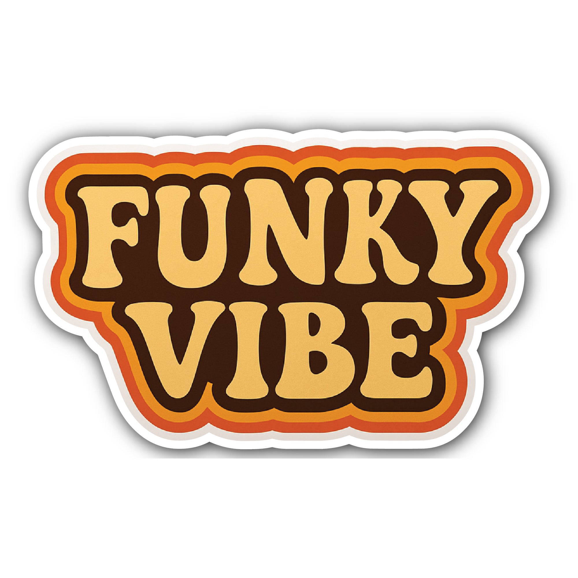 Funky Vibe Sticker, Waterproof Vinyl Decal Sticker Indoor Or Outdoor 2 (Pieces) 3" and 5"