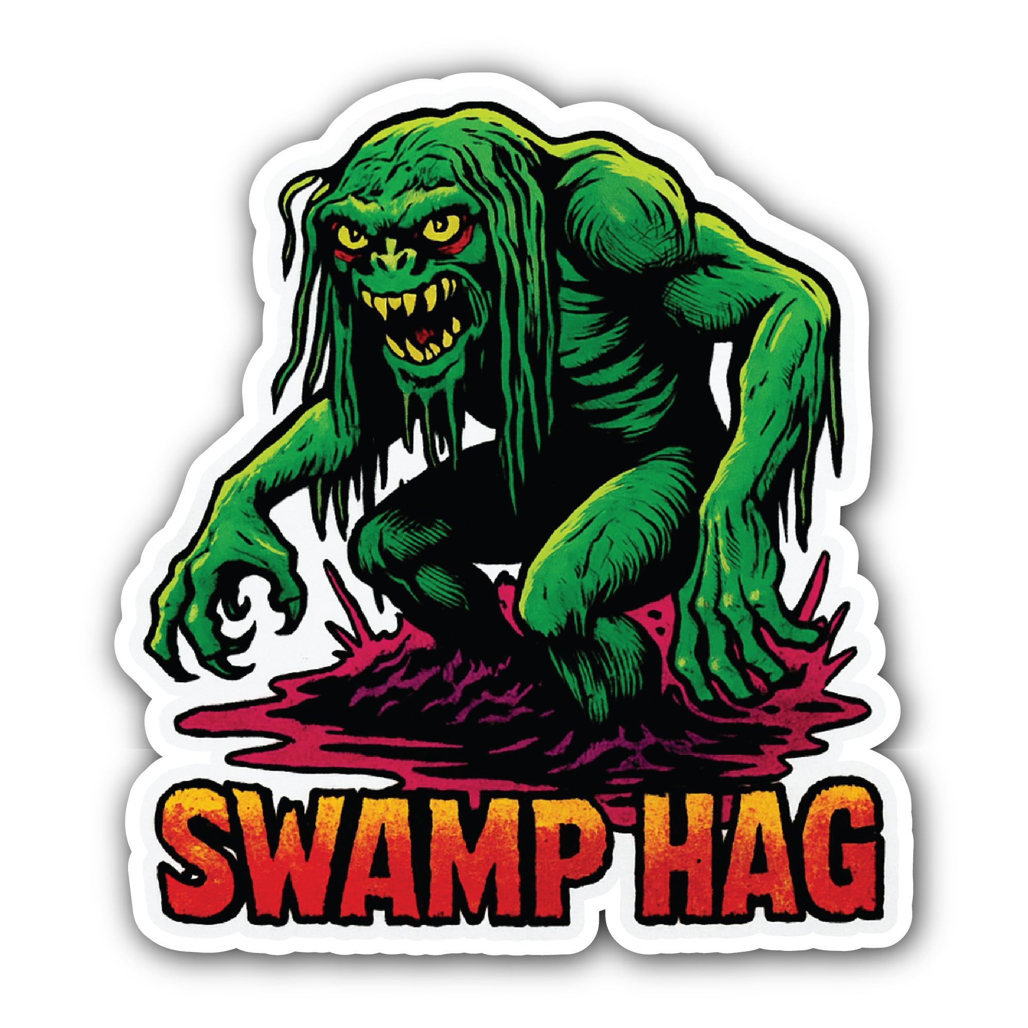 Swamp HAG Sticker, Waterproof Vinyl Decal Sticker Indoor Or Outdoor 2 (Pieces) 3" and 5"